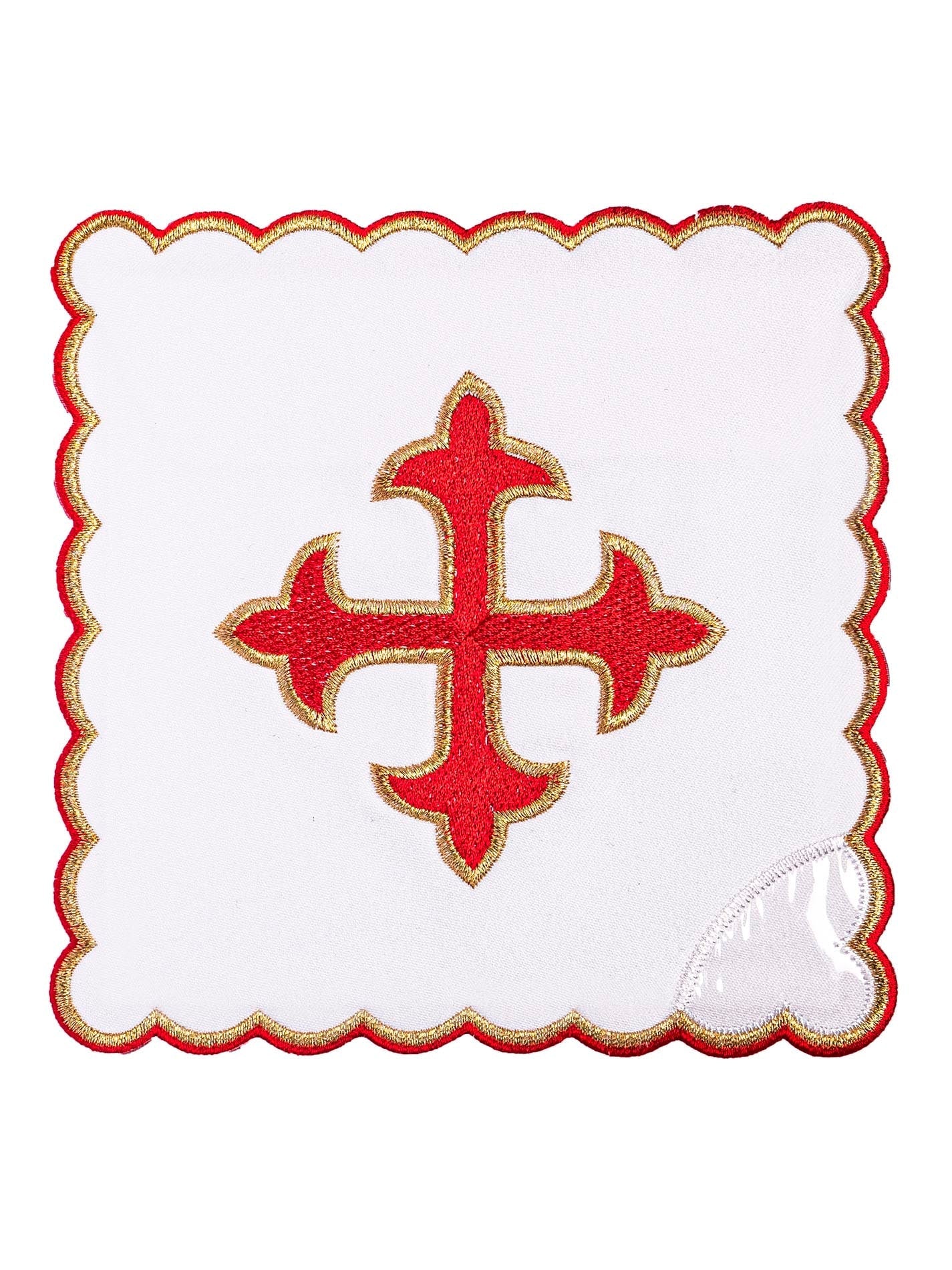 Chalice Linens with red embroidered cross