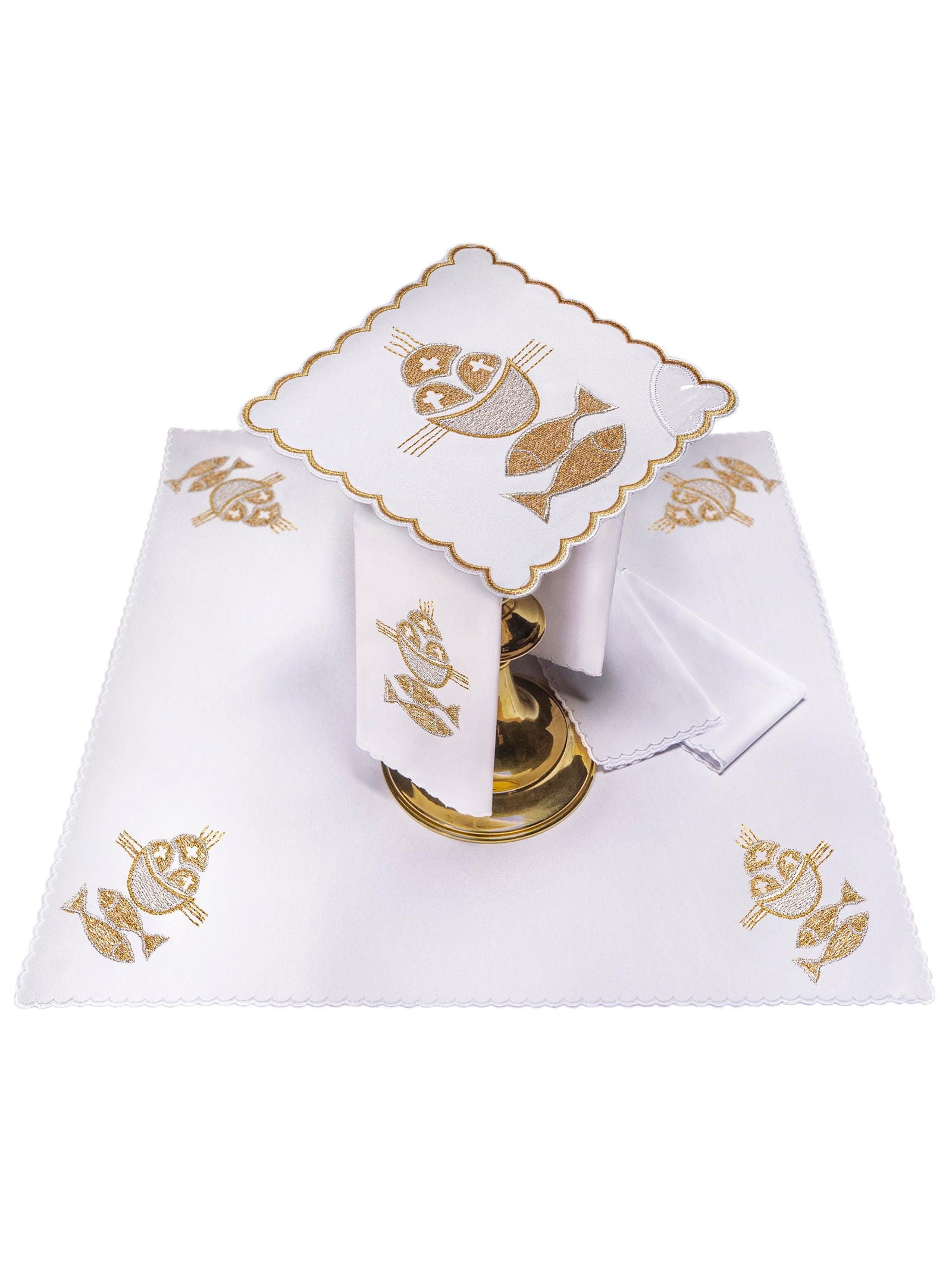 Chalice Linens Embroidered Fish Symbol