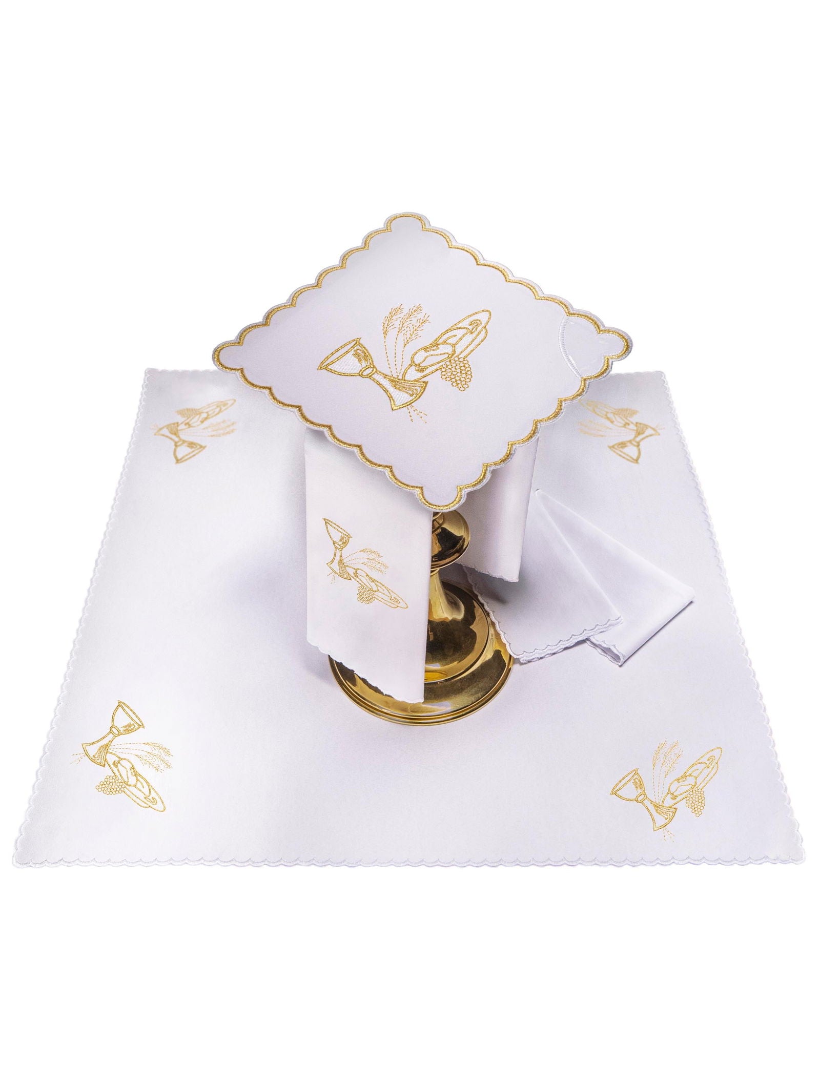 Chalice Linens set with Eucharistic motif