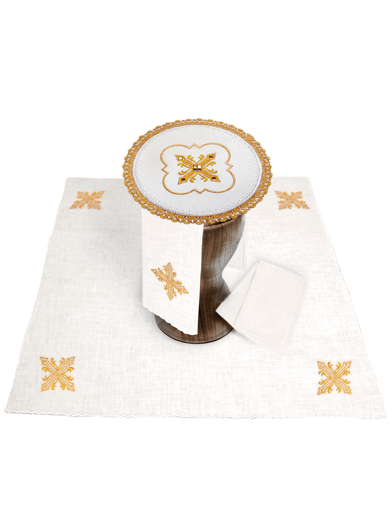 Linen Chalice Linens Richly Embroidered with Stones