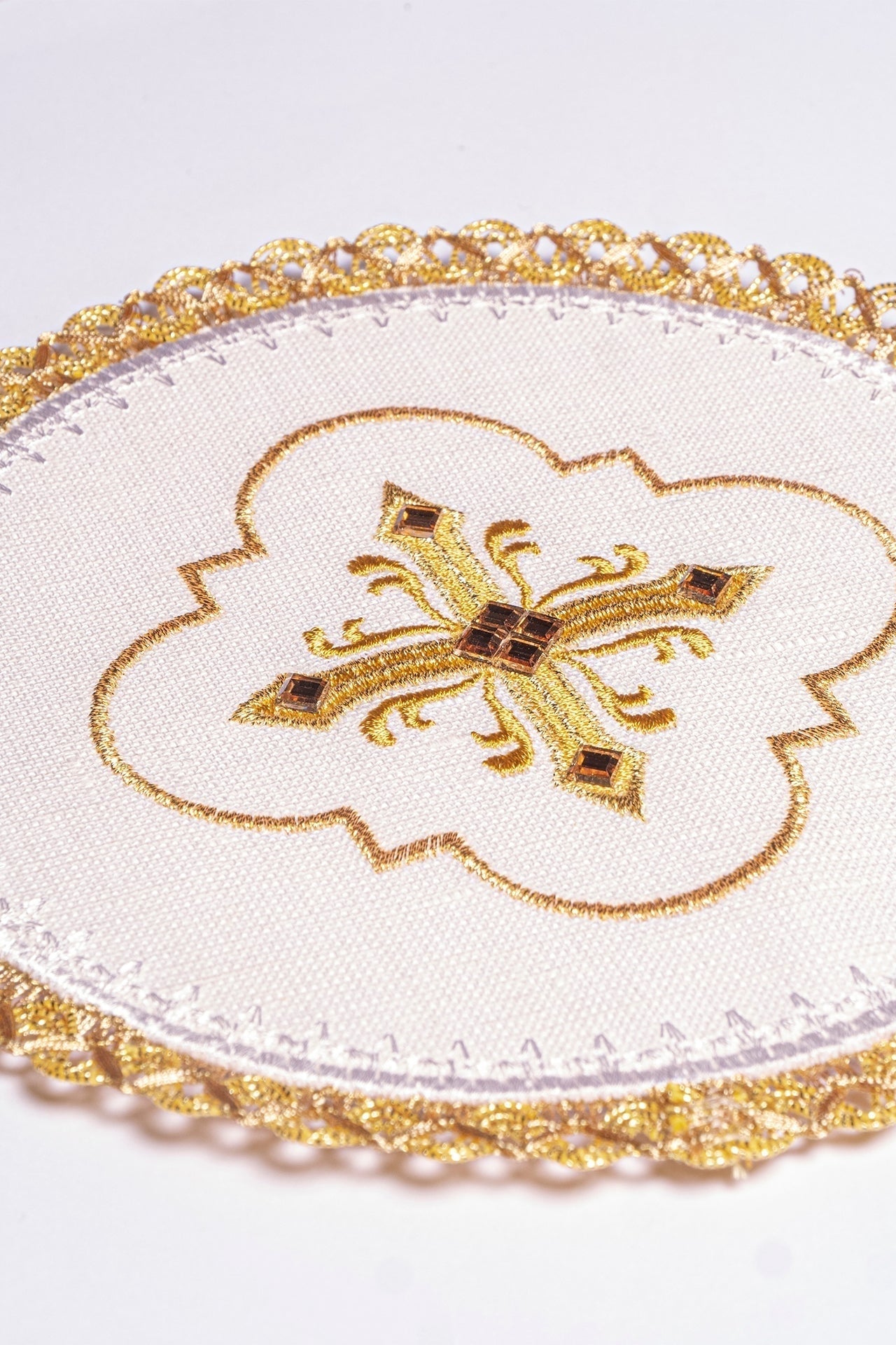 Linen Chalice Linens Richly Embroidered with Stones