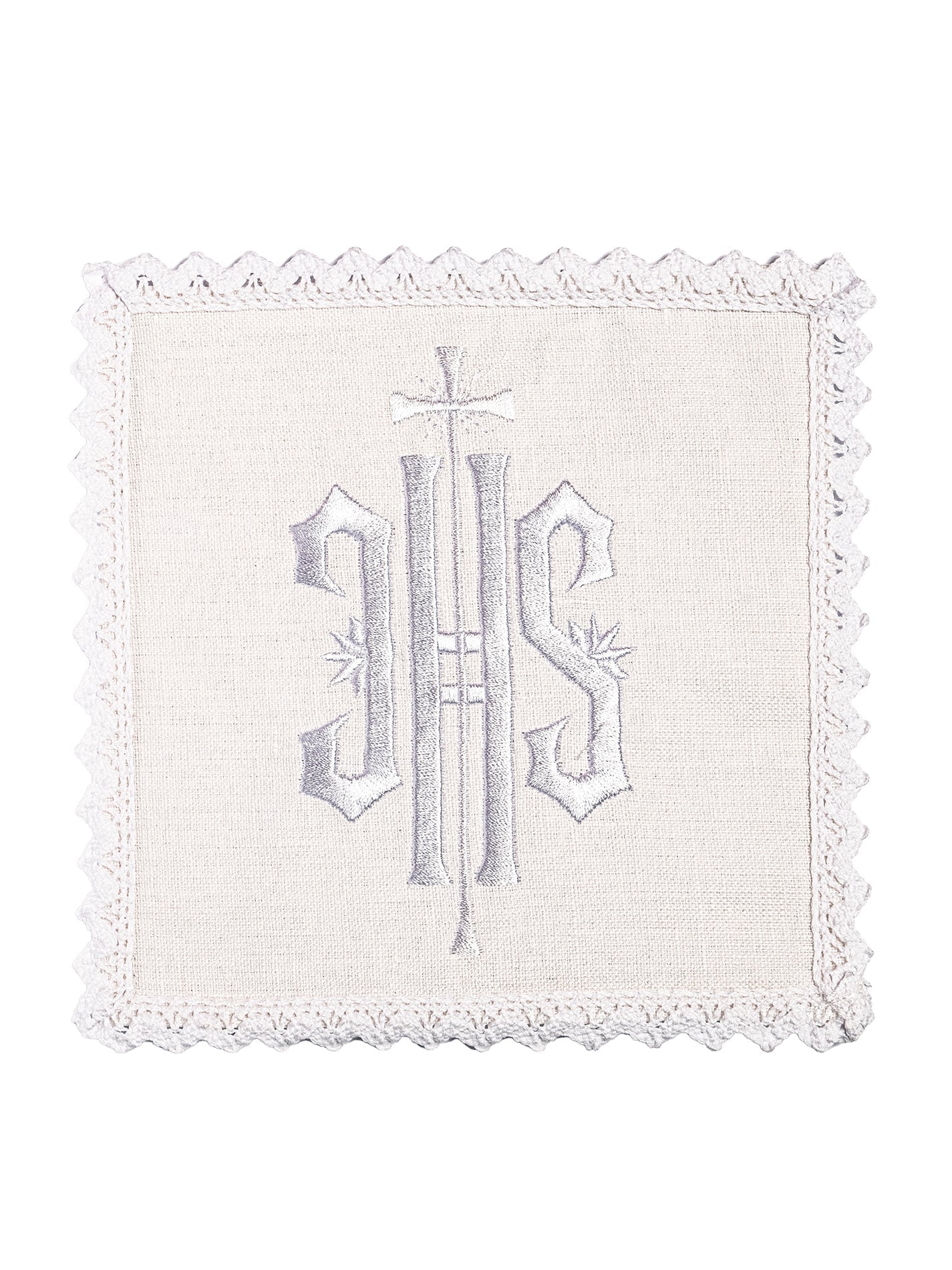 Embroidered altar linen IHS White KKL/29/C2