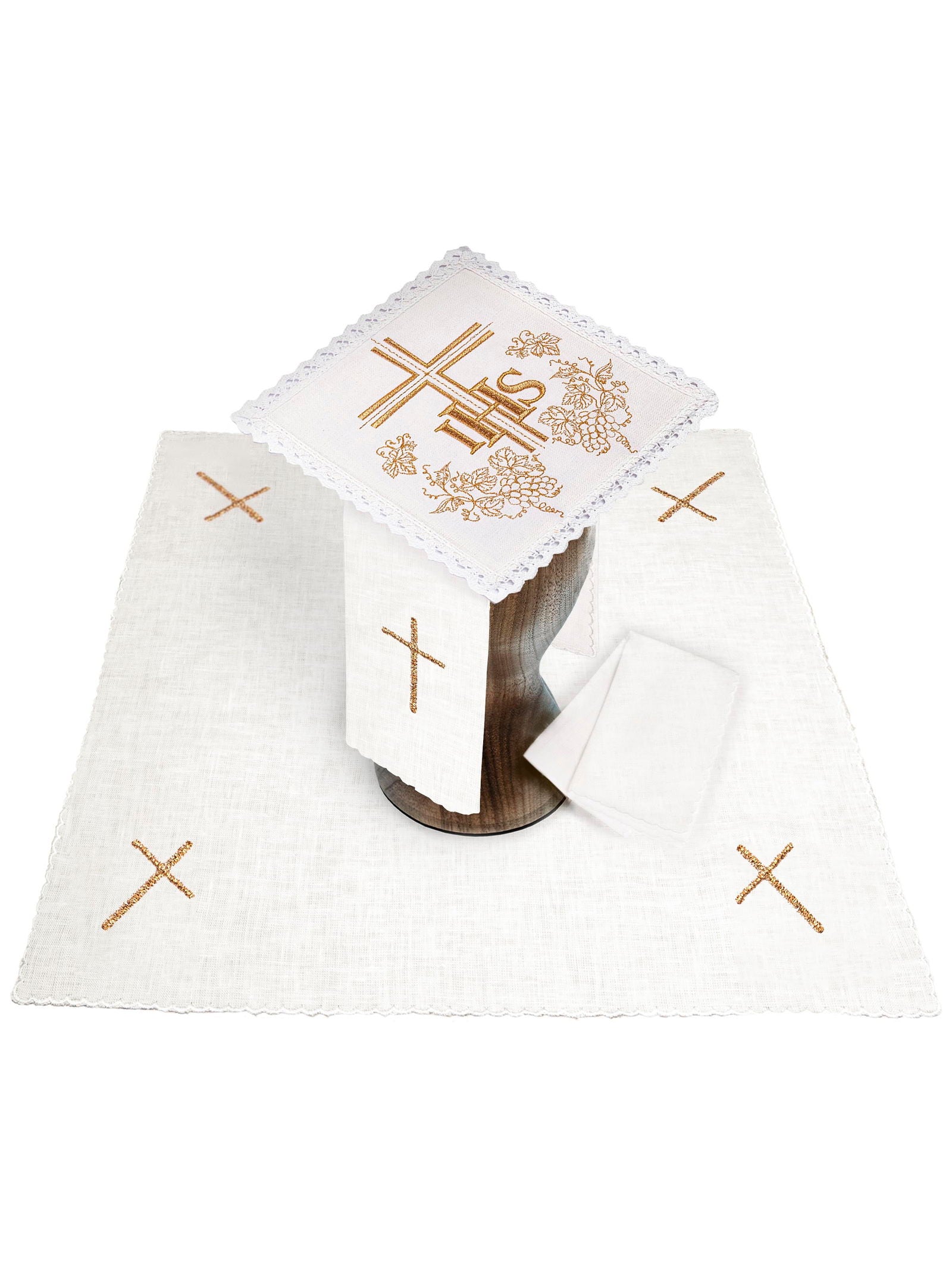 Embroidered Linen Chalice Linens - HAFTINAUSA.COM