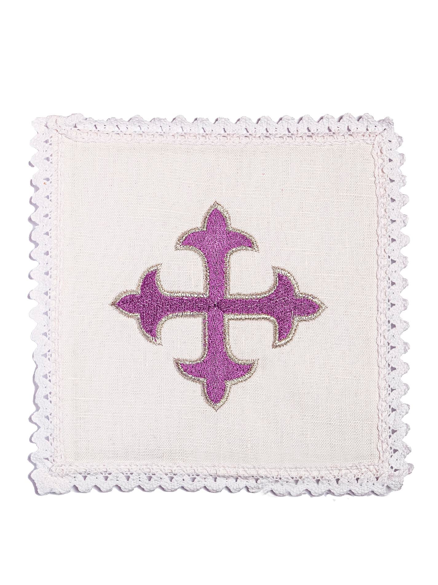 Embroidered altar linen "Cross" Purple KKL/7/C1