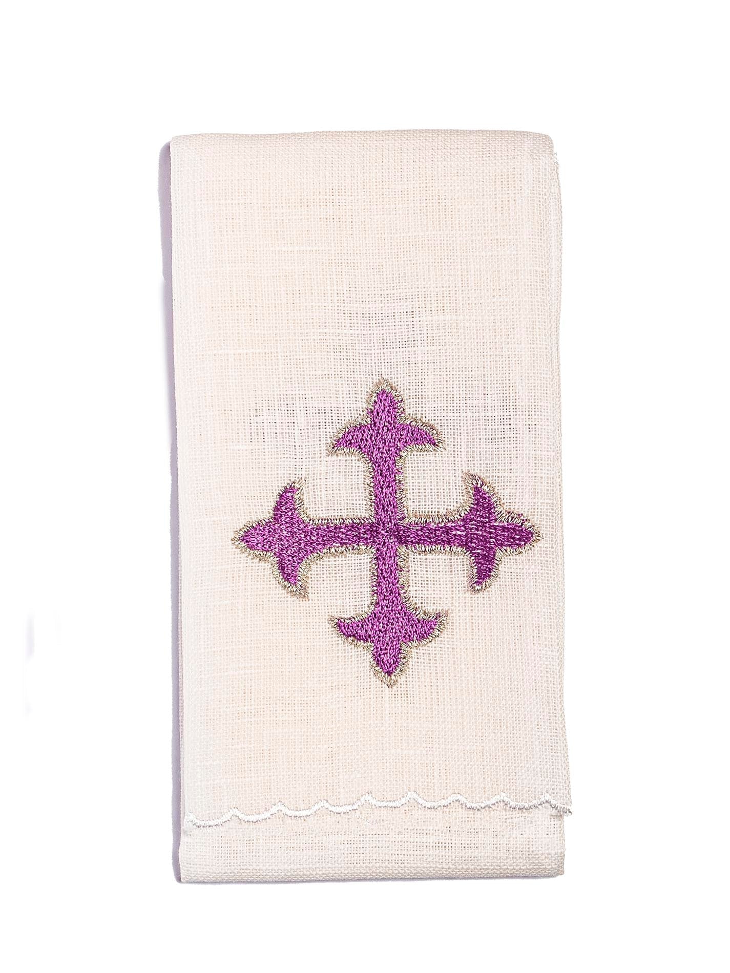 Embroidered altar linen "Cross" Purple KKL/7/C1