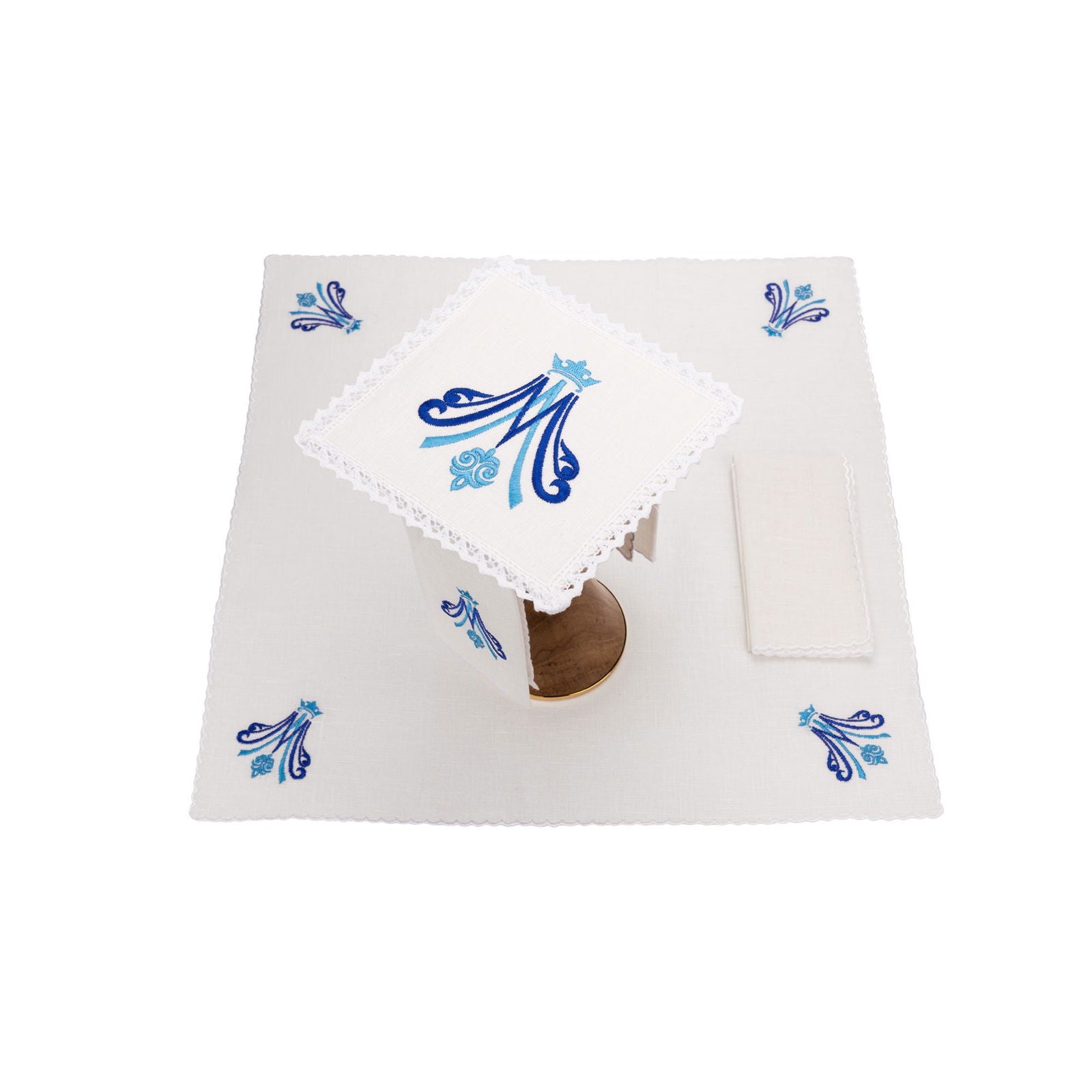 Marian altar linens set