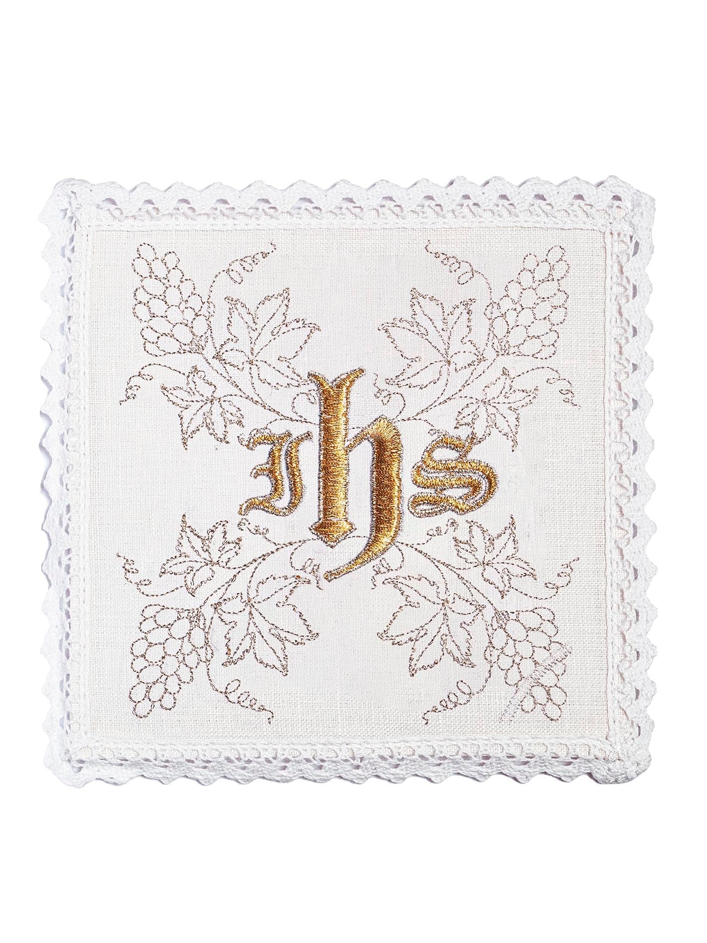 Chalice linens set with gold cross embroidery