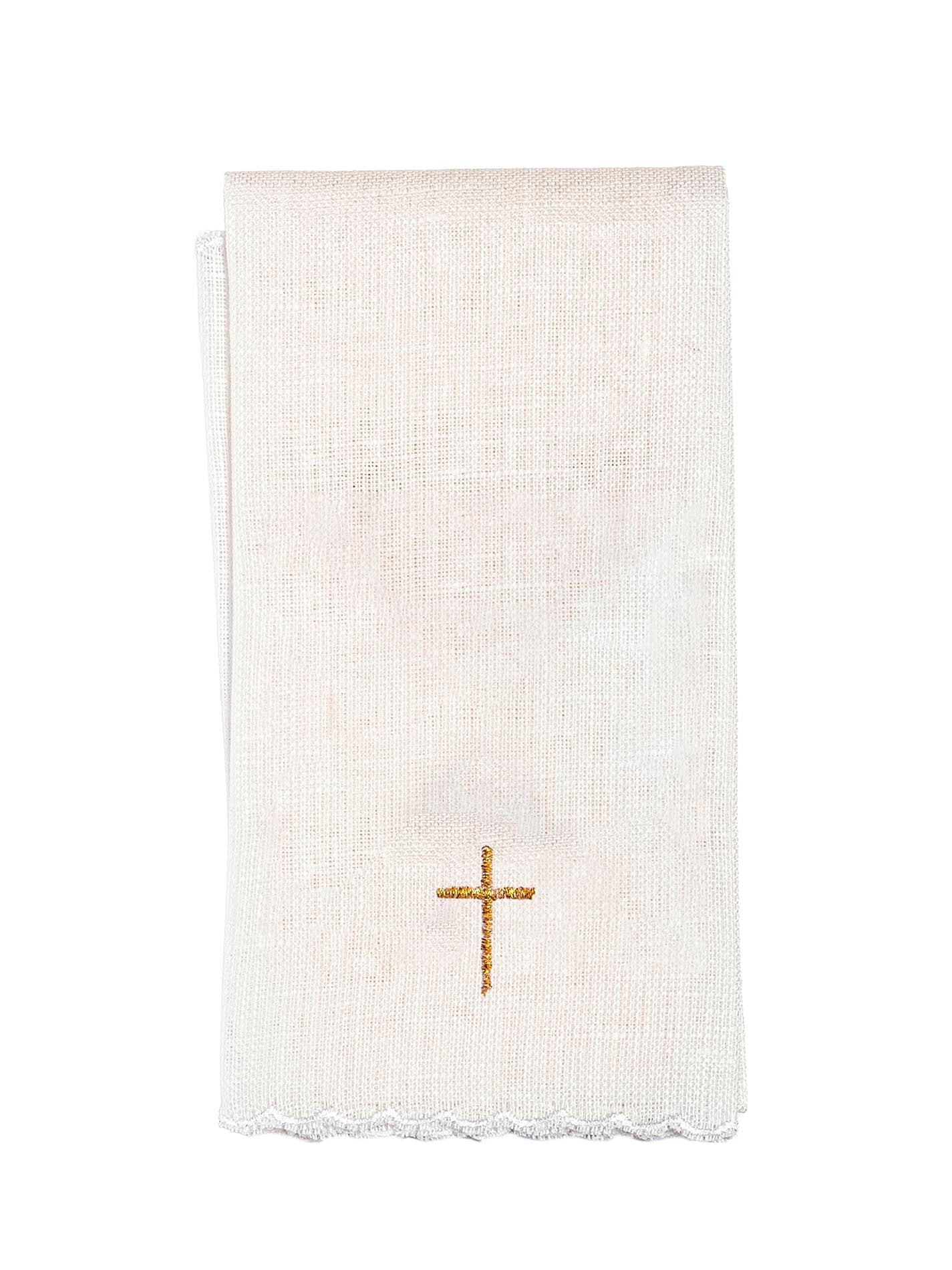 Chalice linens set with gold cross embroidery