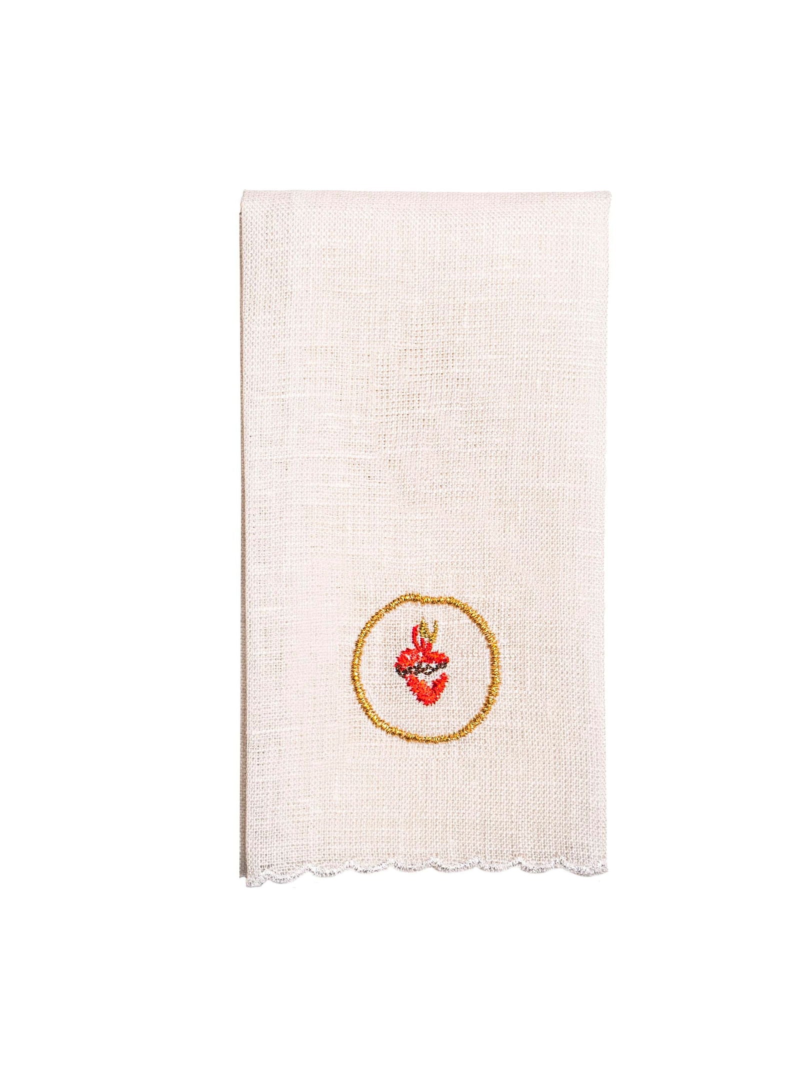 Chalice linens set with gold and red embroidery Sacred Heart of Jesus