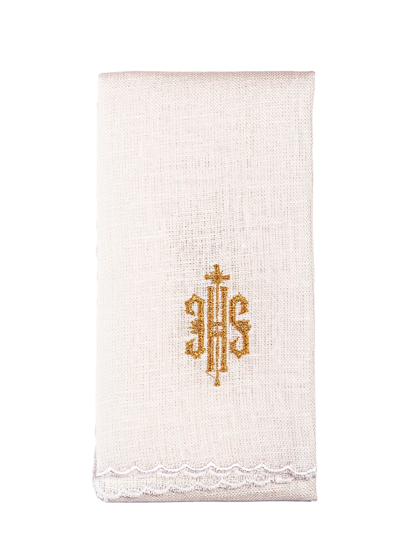 Embroidered altar linen IHS Gold KKL/29/C1