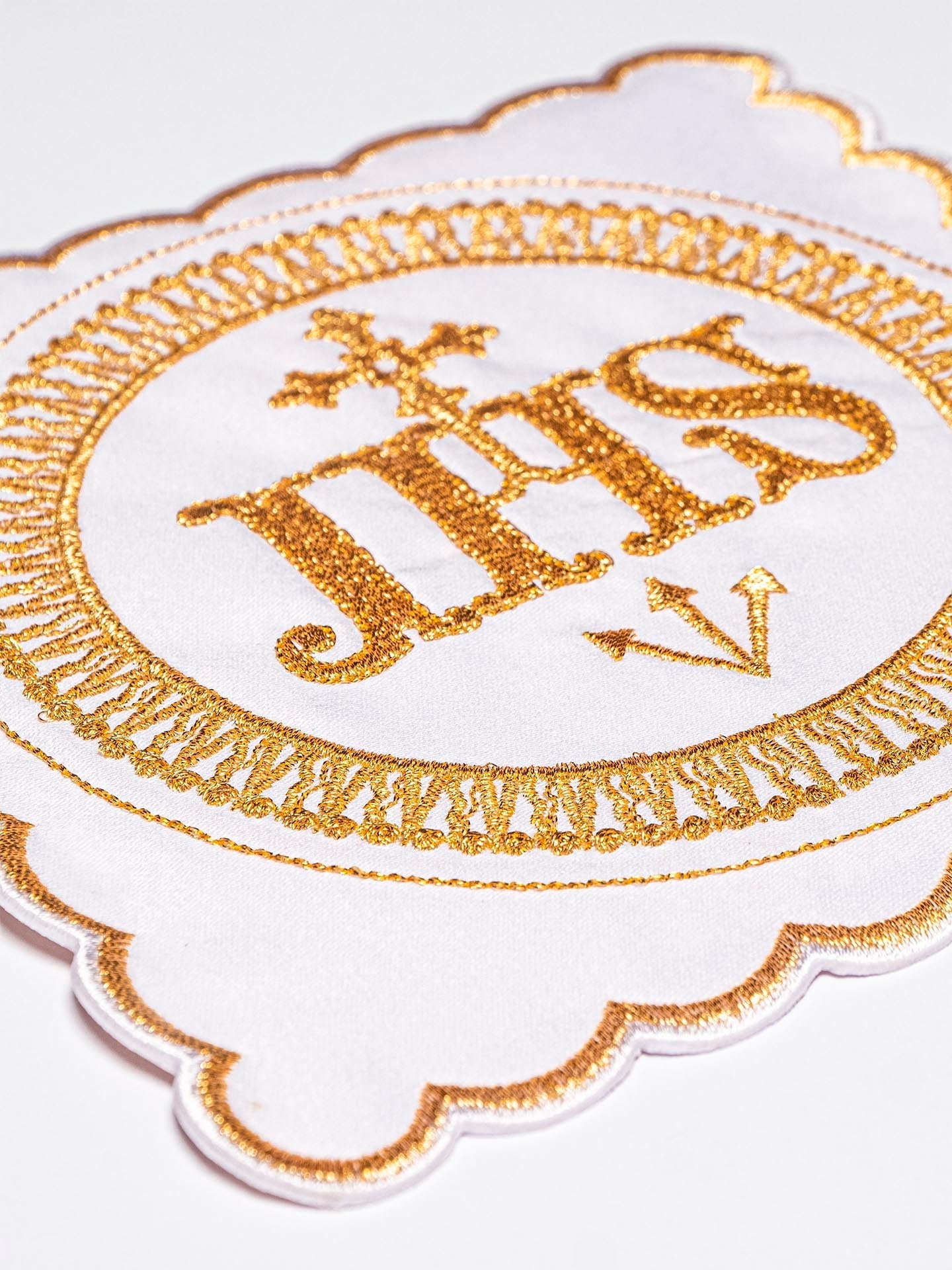 Linen Chalice Linens Embroidered with IHS