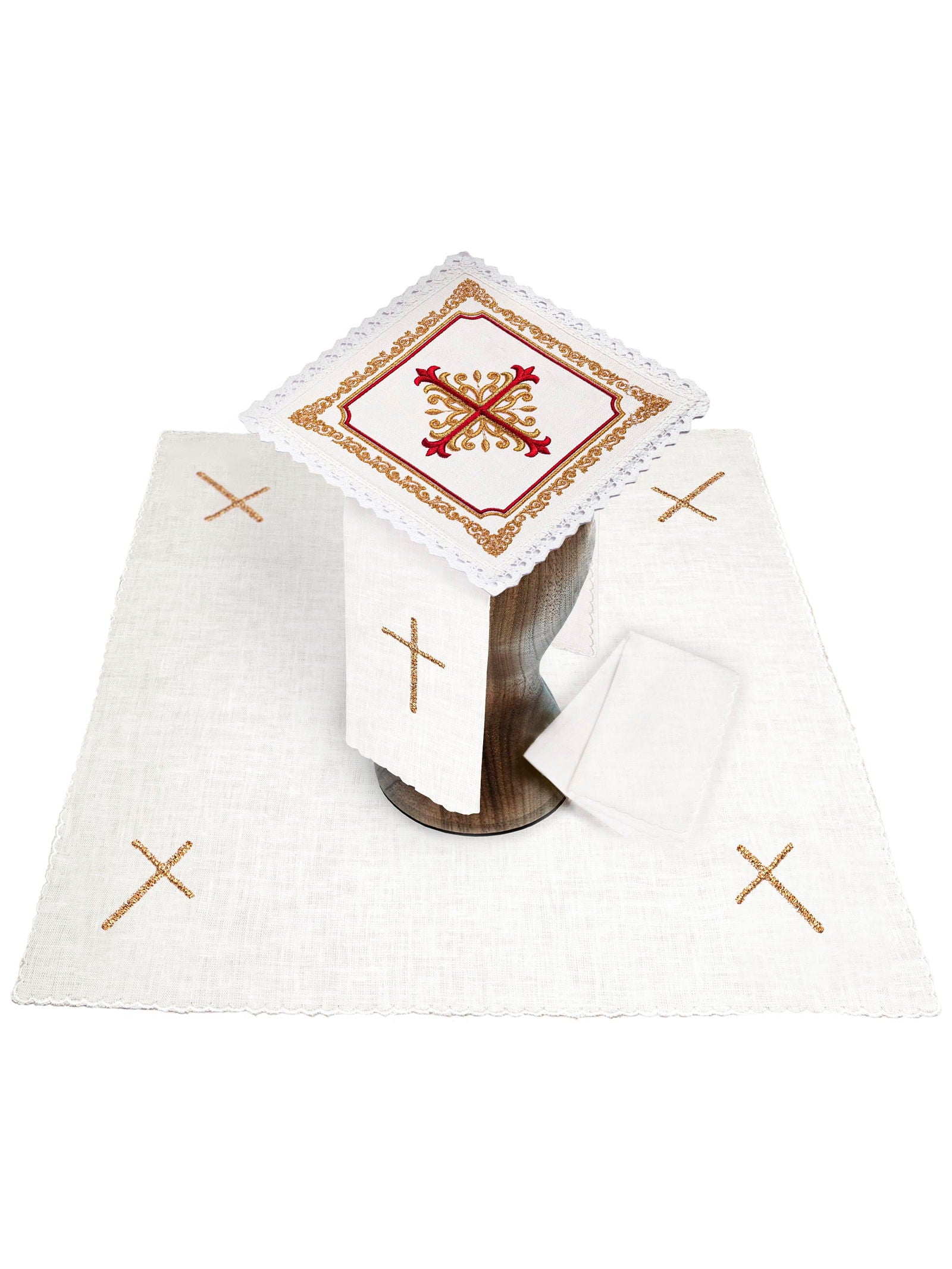 Embroidered Linen Chalice Linens