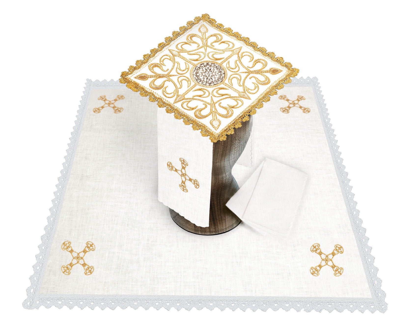 Chalice Linen with metal decoration - HAFTINAUSA.COM