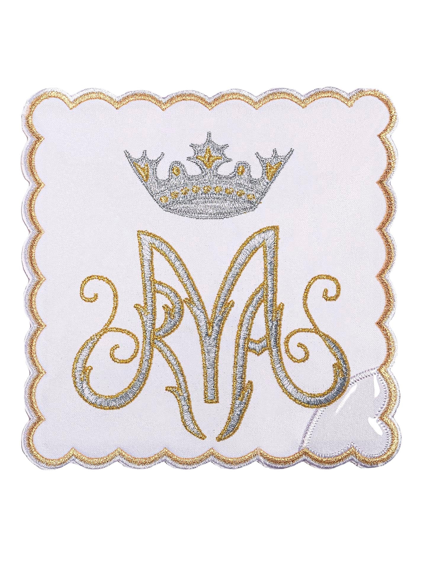 Chalice Linens with gold and silver Marian Embroidery