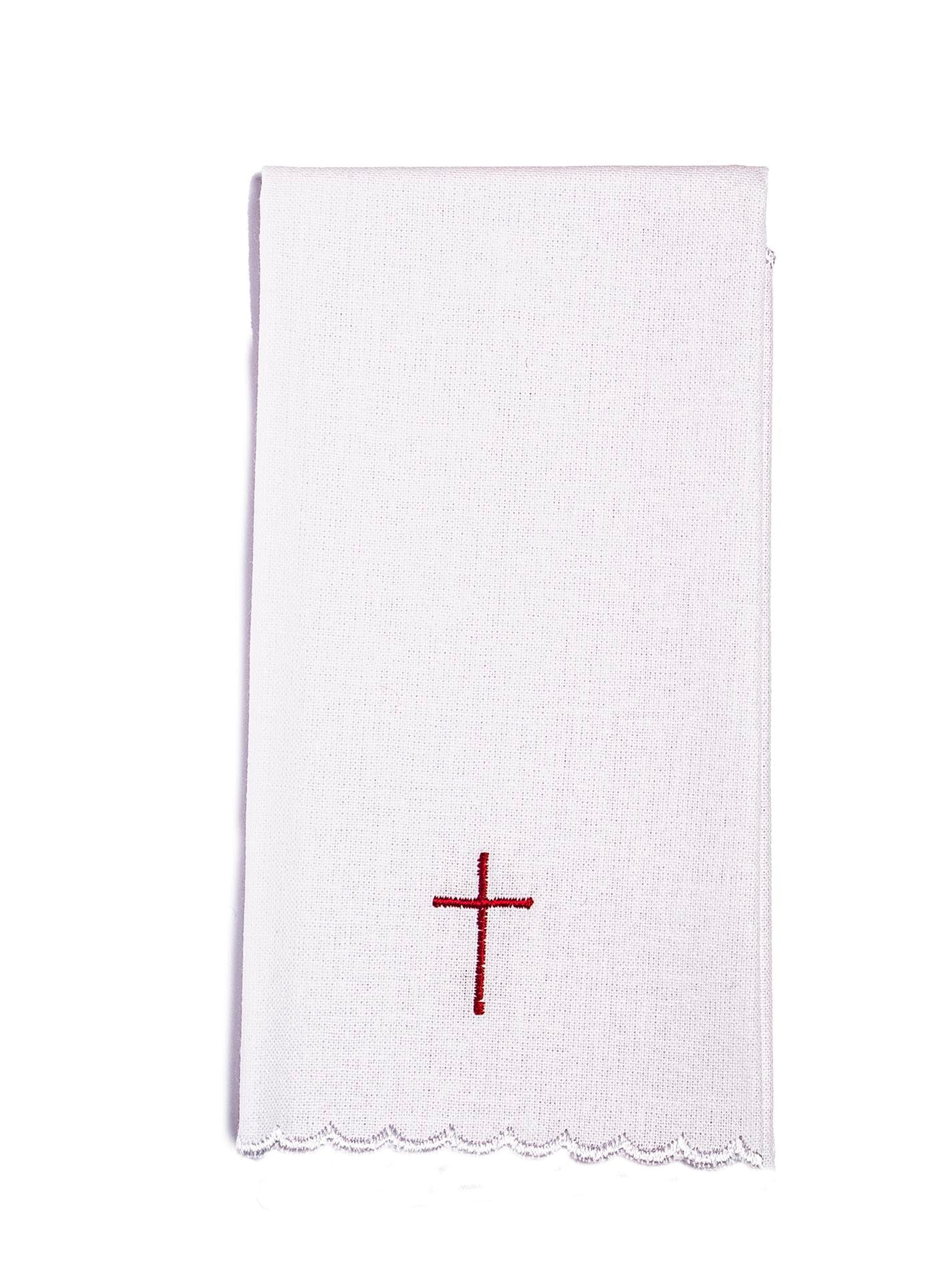 Chalice Linens with red embroidery