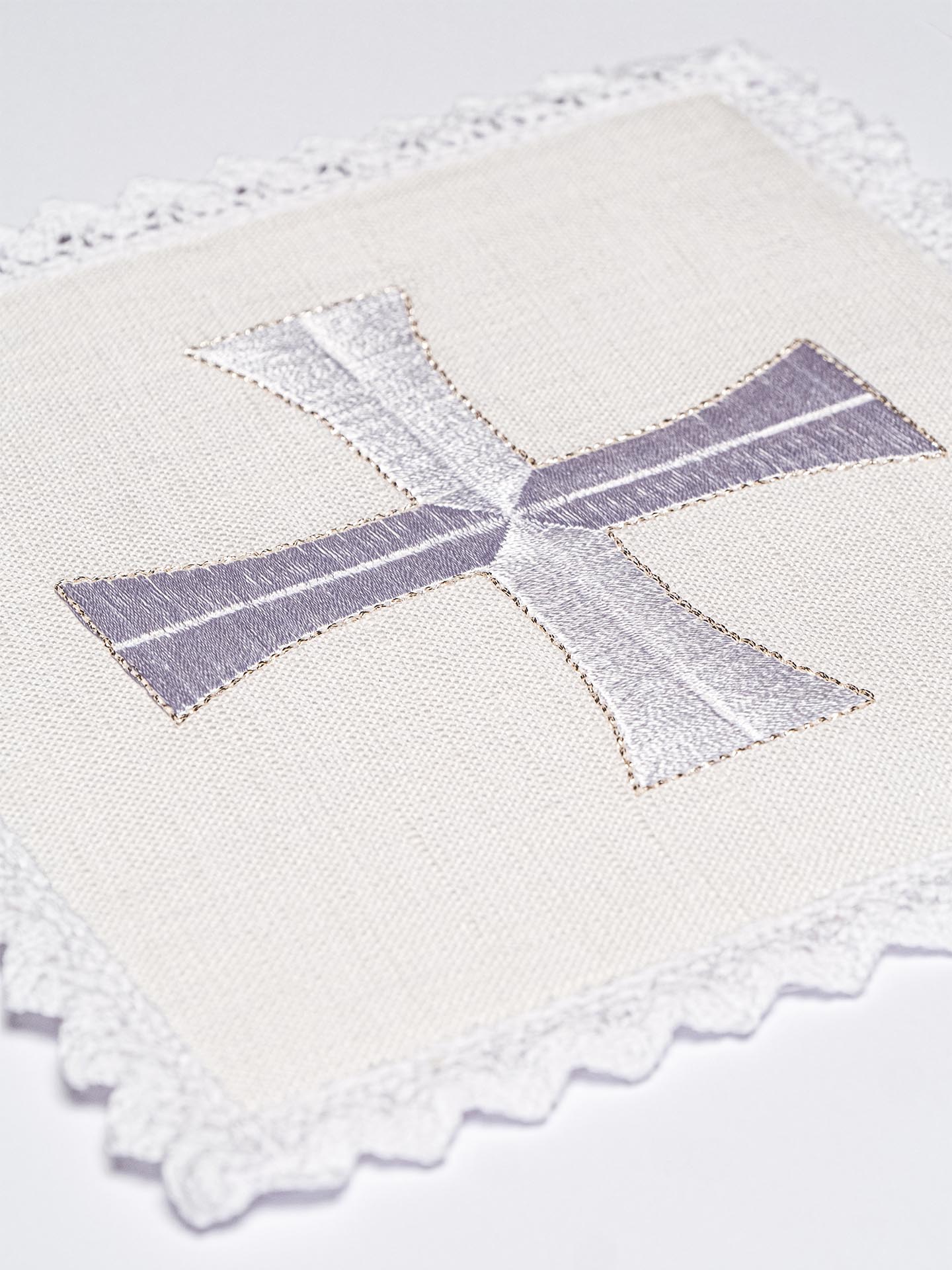 Chalice Linens with Delicate Cross Embroidery