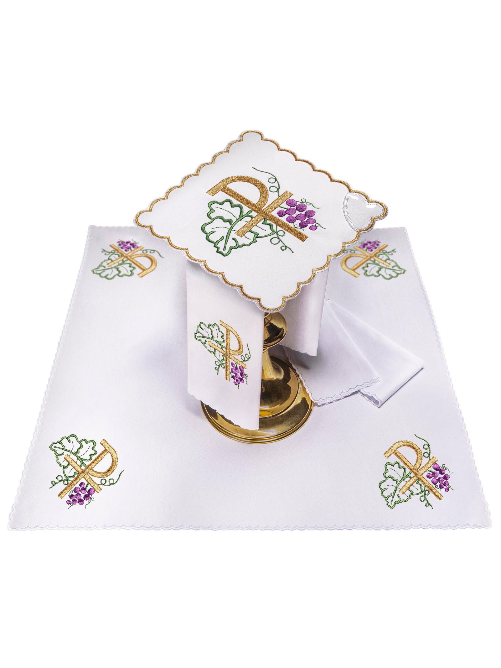 Chalice Linens with PAX and Grapevine Embroidery - HAFTINAUSA.COM