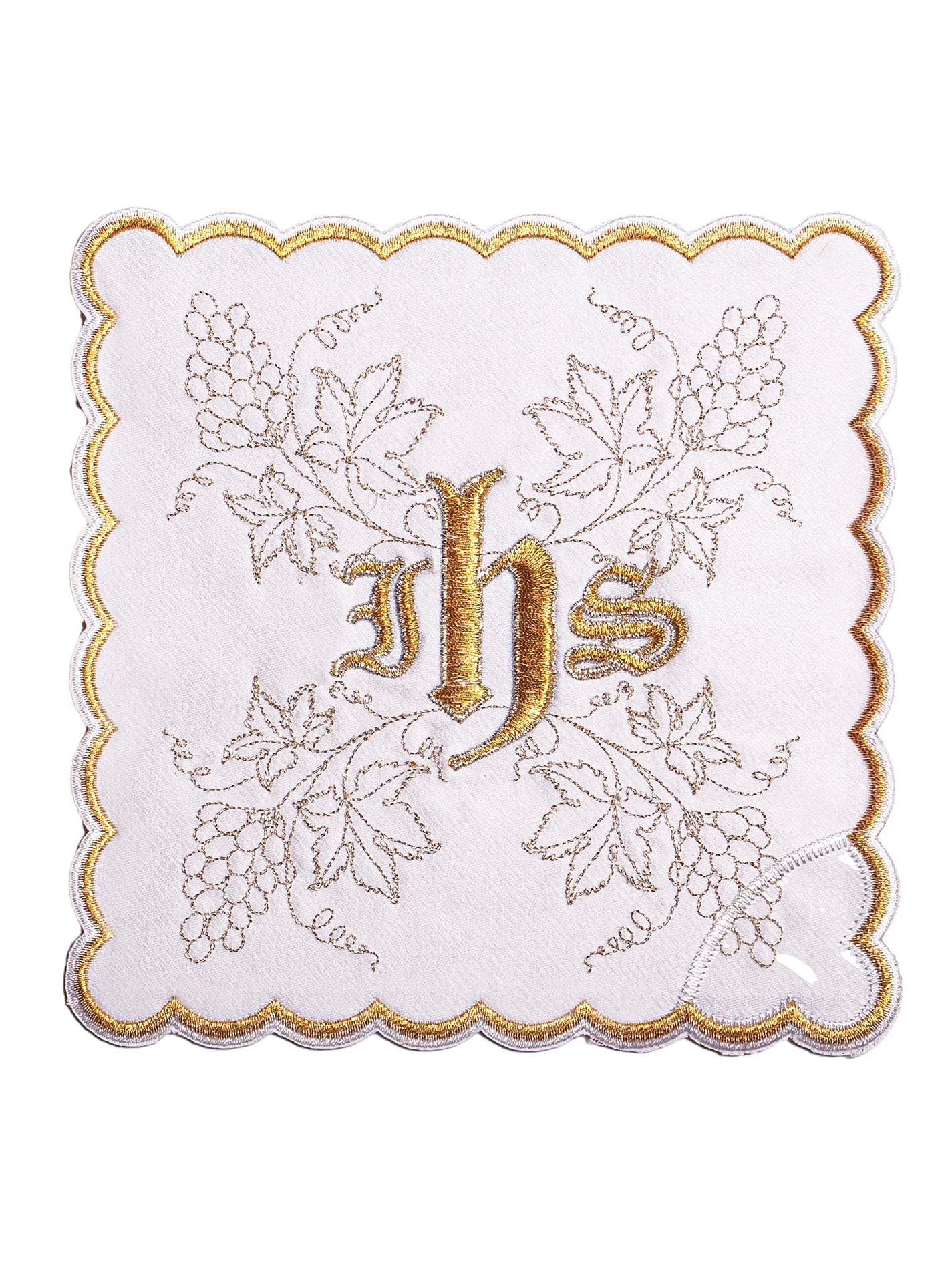 Chalice Linens with embroidered IHS and gold