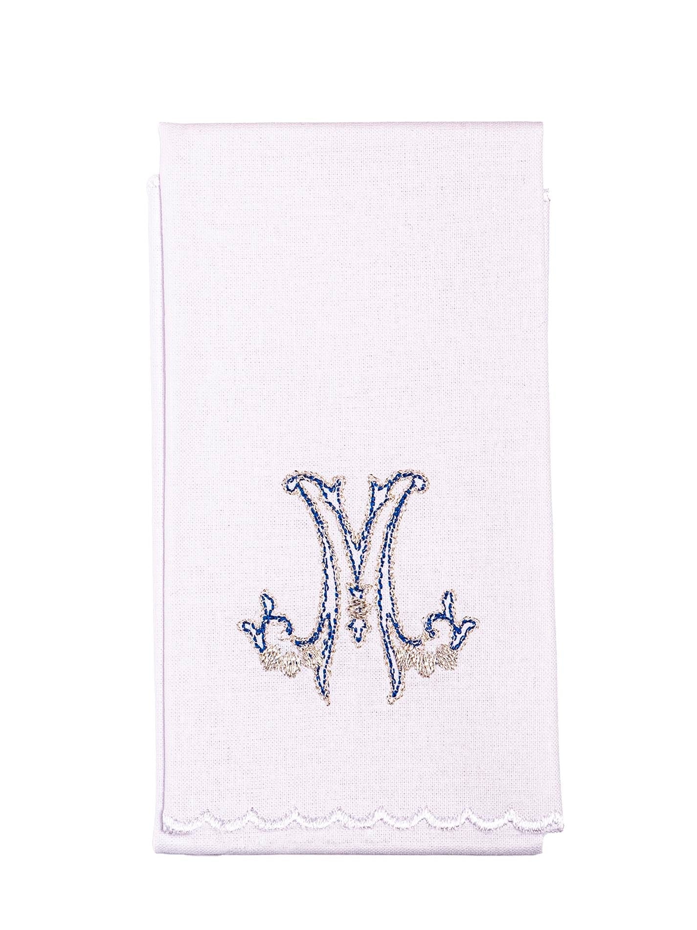 Chalice Linens in cotton with blue Marian symbol