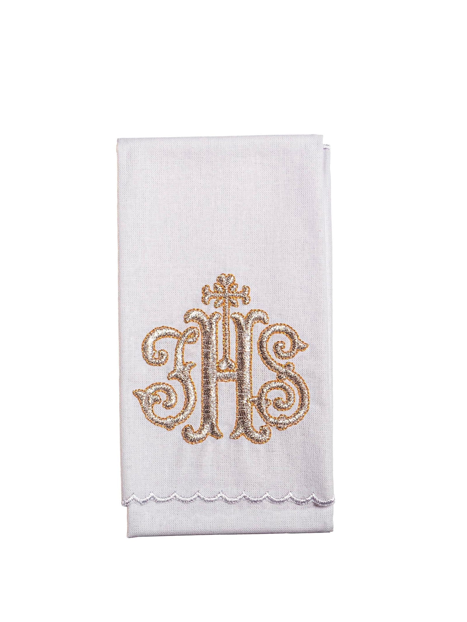 Chalice Linens with Golden IHS Embroidery