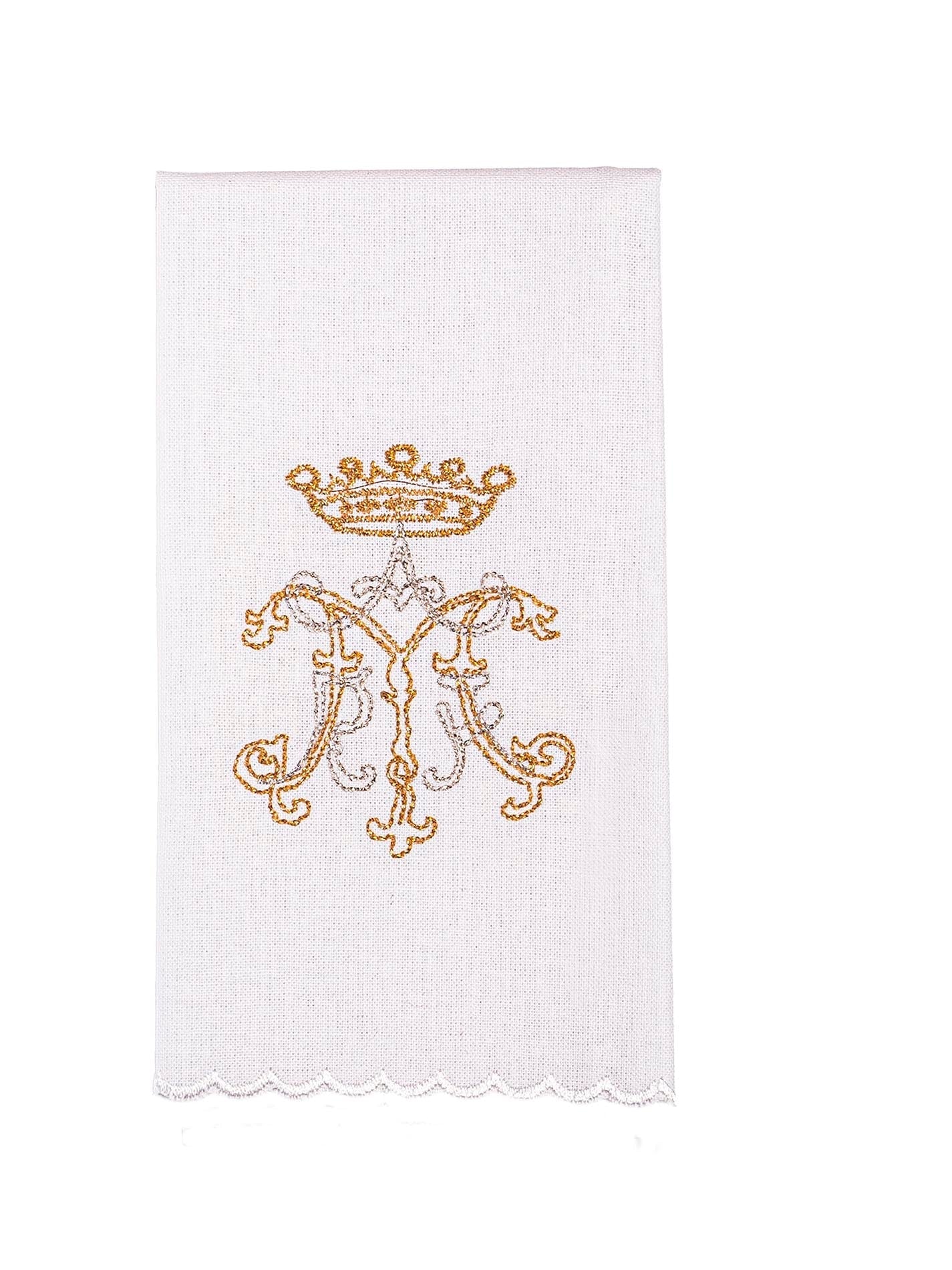 Chalice Linens with gold Marian symbol