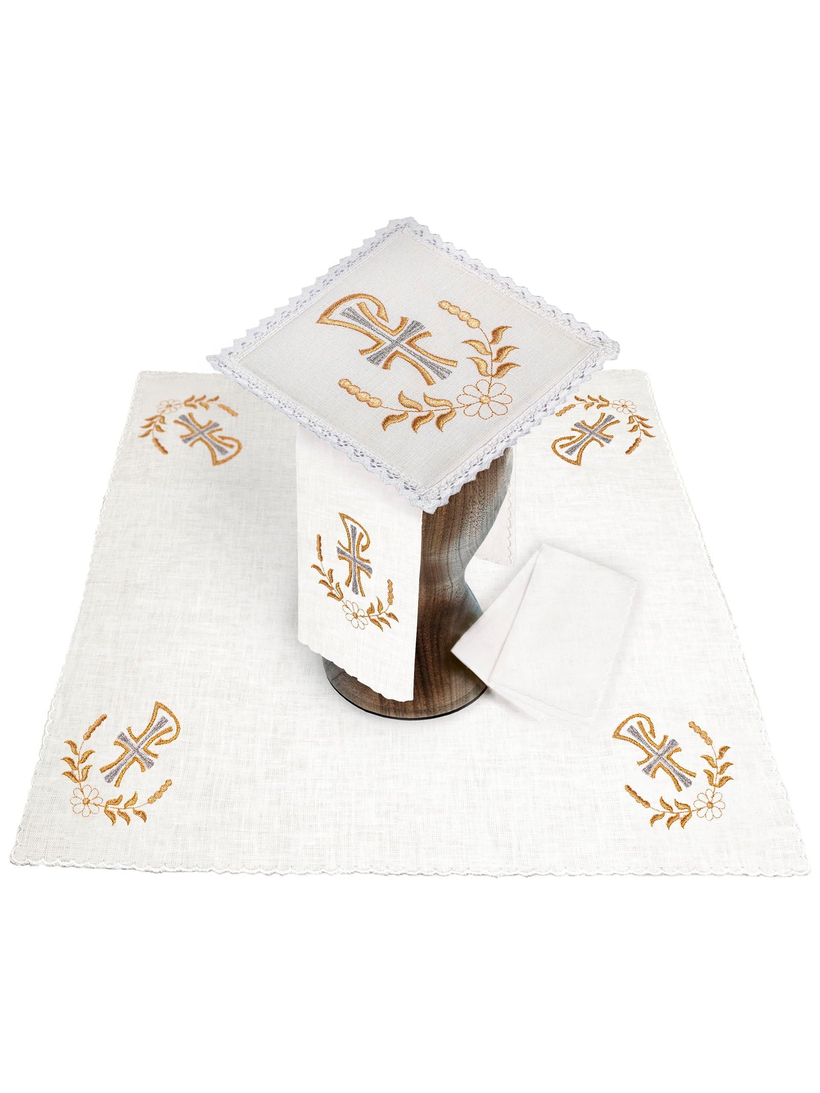 Chalice Linens with Golden PAX Motif