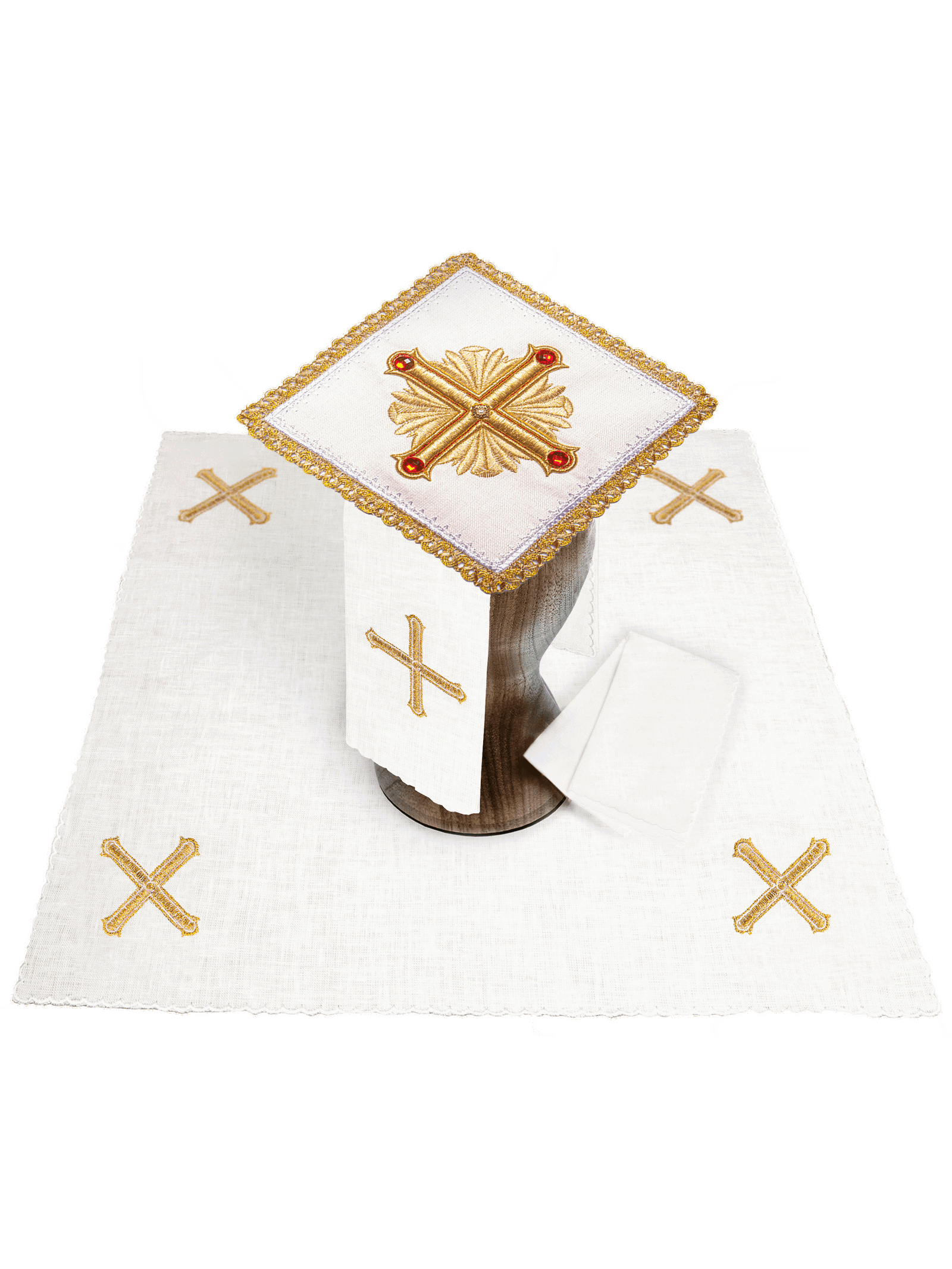 Embroidered altar linen richly decorated