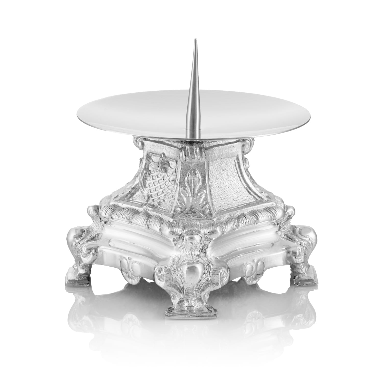 Candlestick - brass - nickel - 10 cm AS - 1003N - HAFTINAUSA.COM