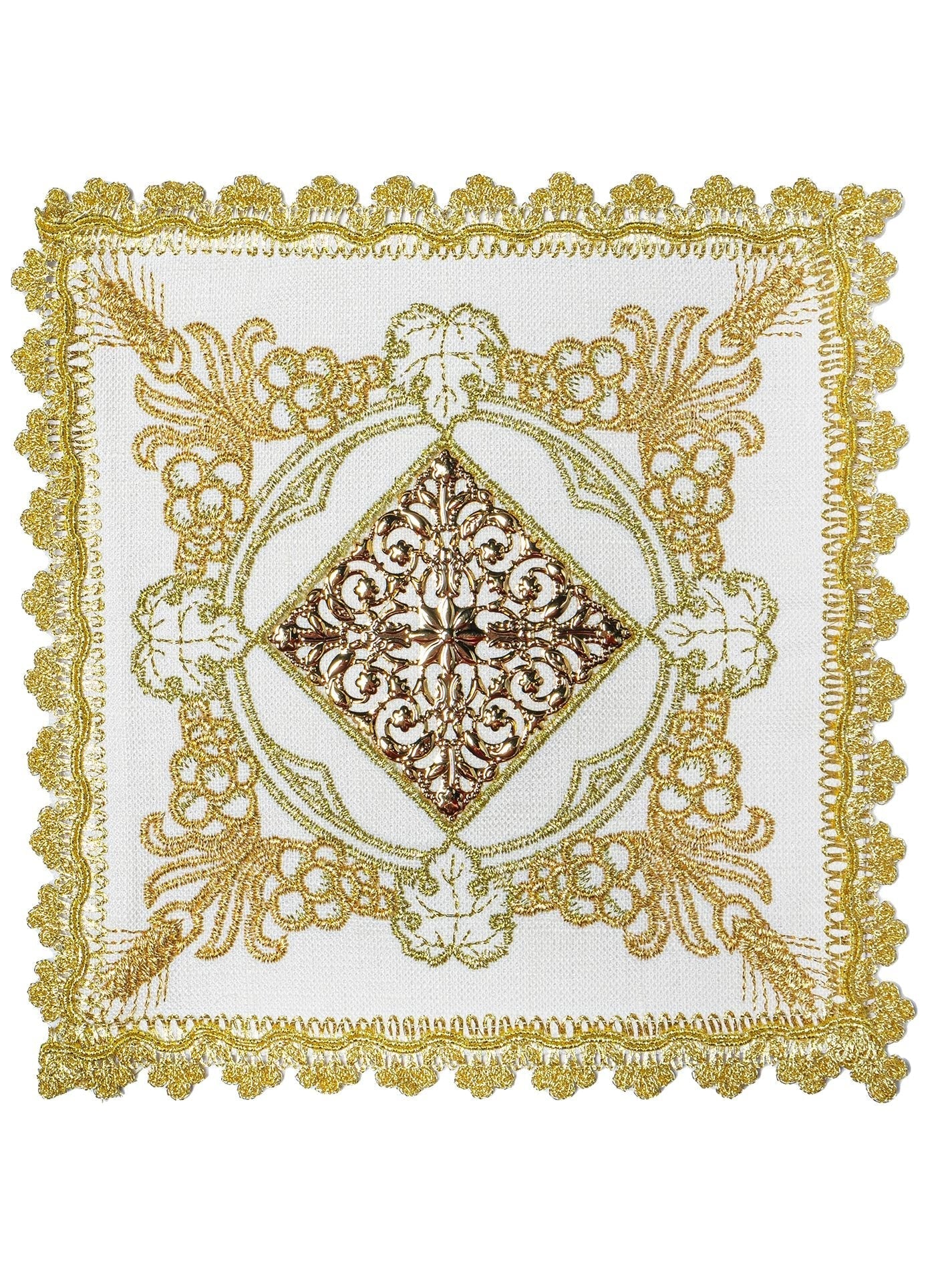 Chalice Linen Set with Metal Cross HA/5008 - HAFTINAUSA.COM