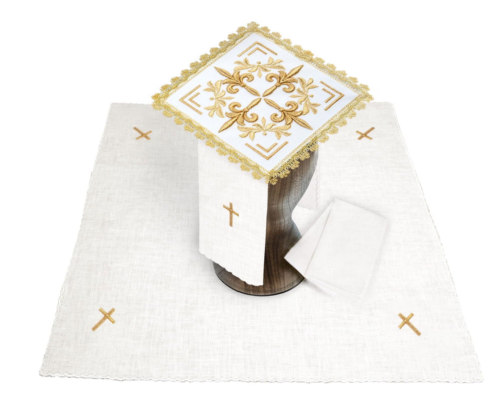 Chalice Linens with Cross Motif HA/5013 - HAFTINAUSA.COM