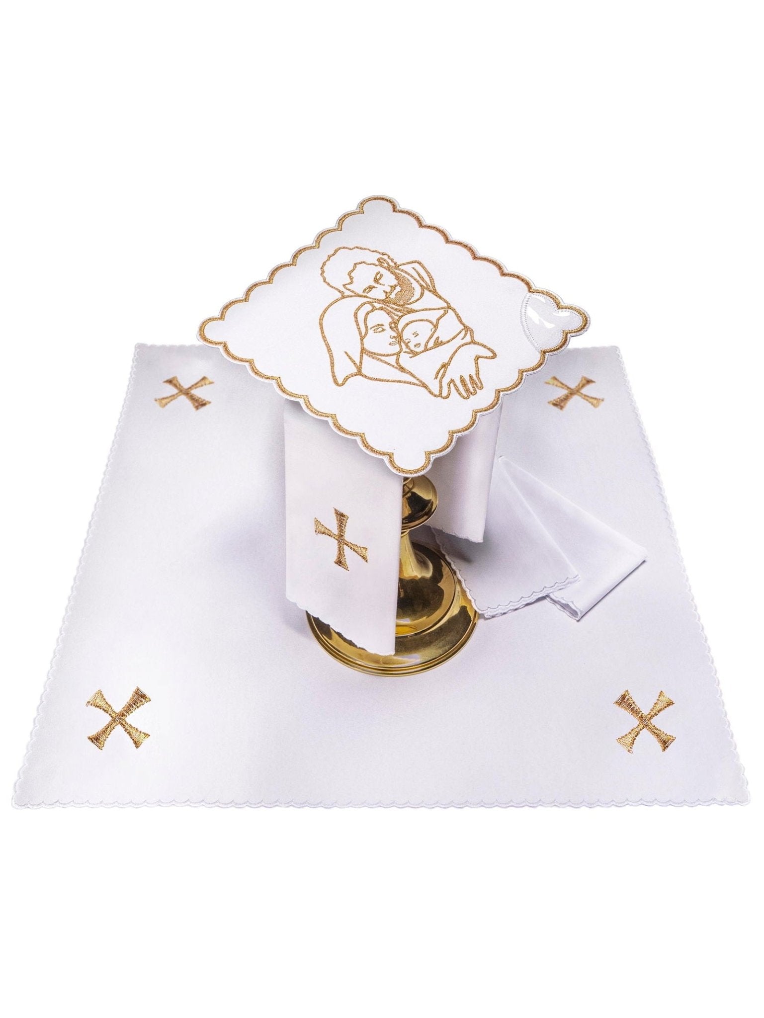 Chalice Linens with Holy Family Embroidery KK/120 - HAFTINAUSA.COM
