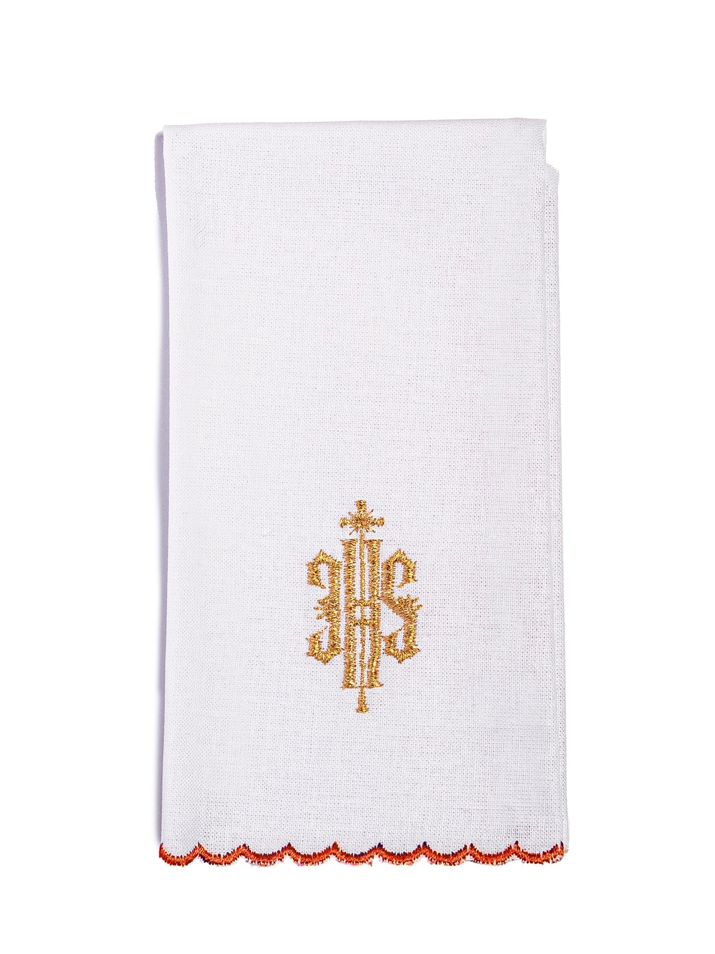 Chalice Set with red Pall and dimensional JHS embroidery KK/029/02 - HAFTINAUSA.COM