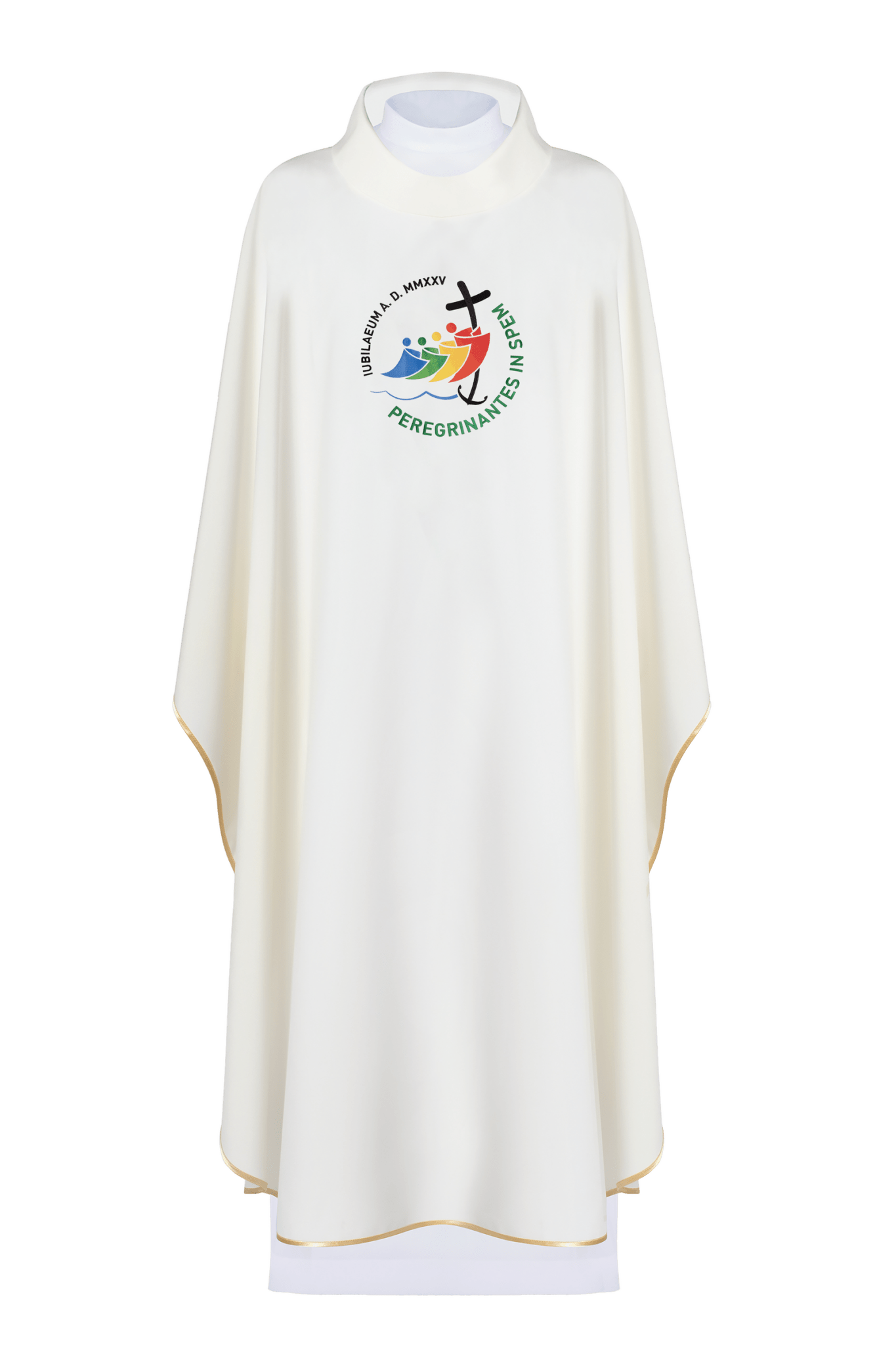 Chasuble with jubilee embroidery in ecru color JR/021/05/12 - HAFTINAUSA.COM