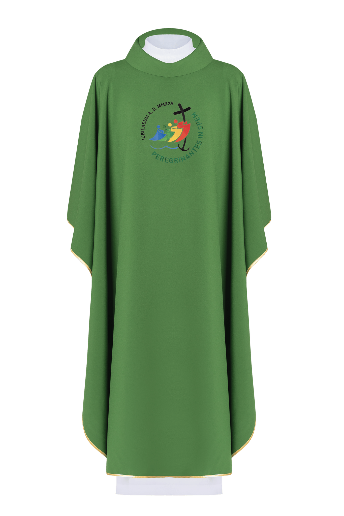 Chasuble with jubilee embroidery in green color JR/021/01/12 - HAFTINAUSA.COM