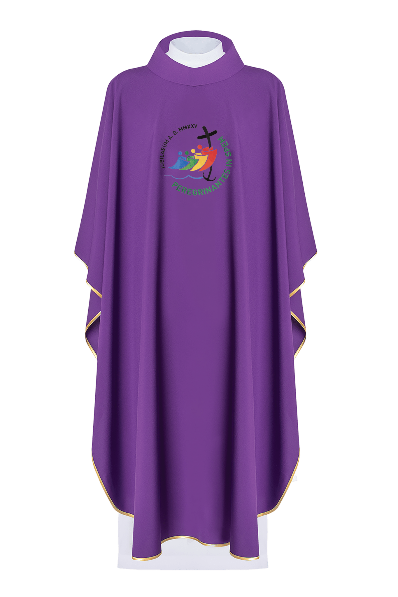 Chasuble with jubilee embroidery in purple JR/021/03/12 - HAFTINAUSA.COM