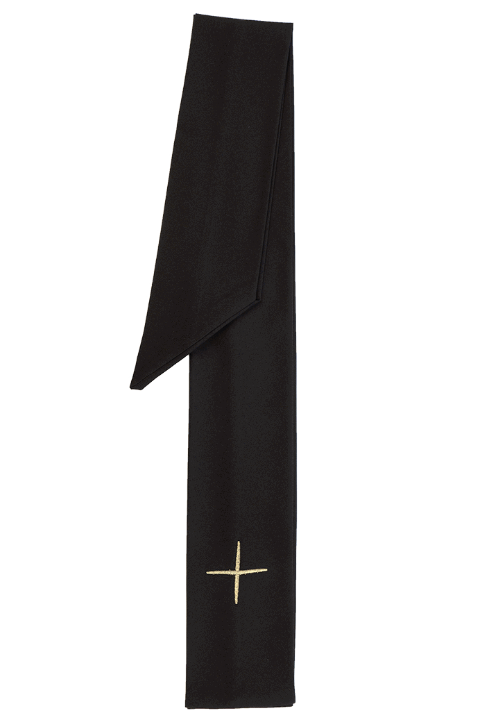 Chasuble embroidered with IHS symbol in black