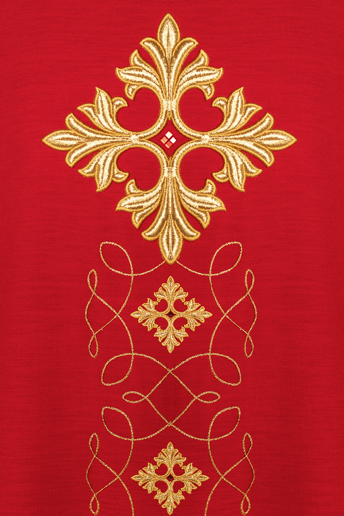 Chasuble embroidered with cord and stones