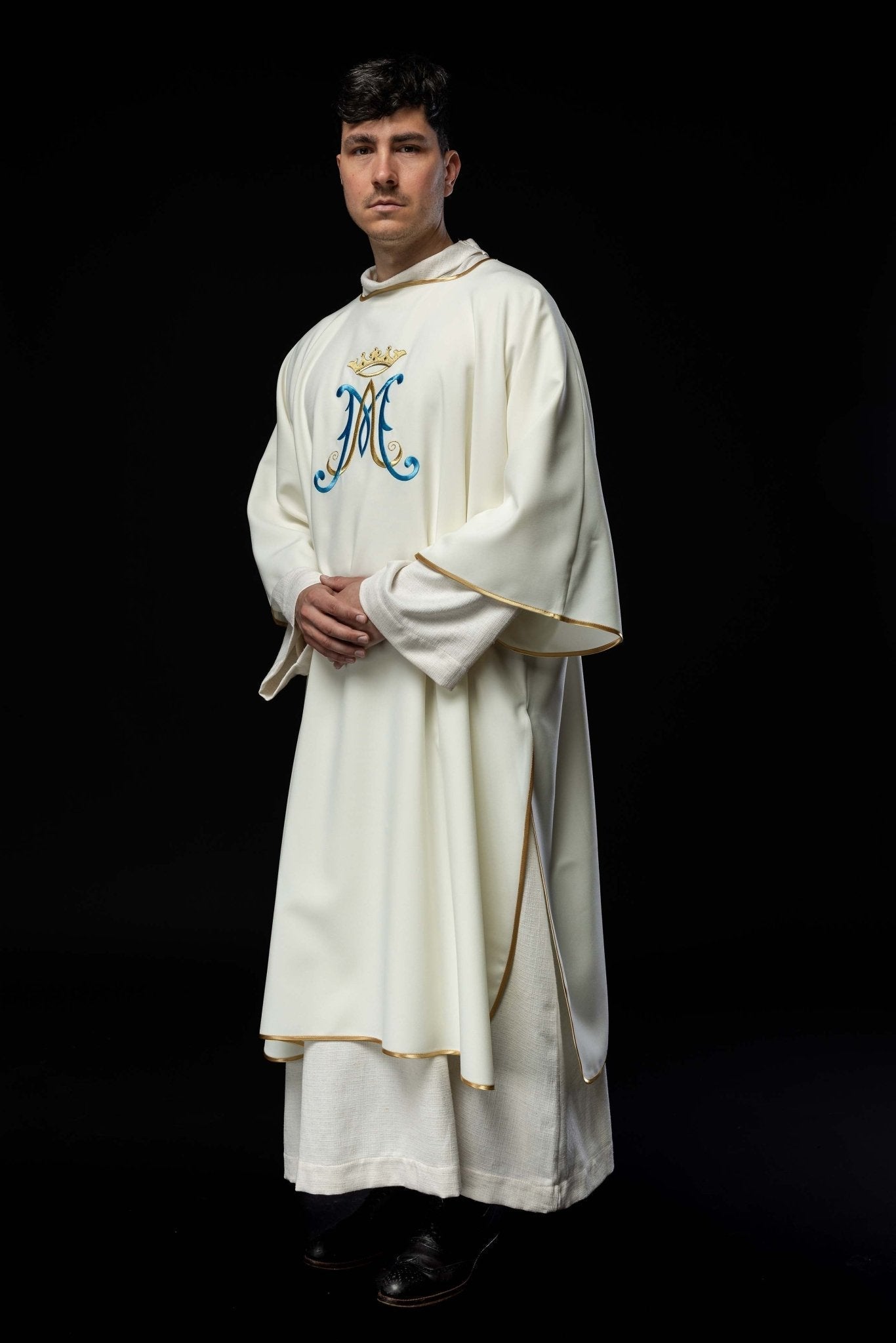 Ecru dalmatic with Marian embroidery KDL/090/05/12/D - HAFTINAUSA.COM