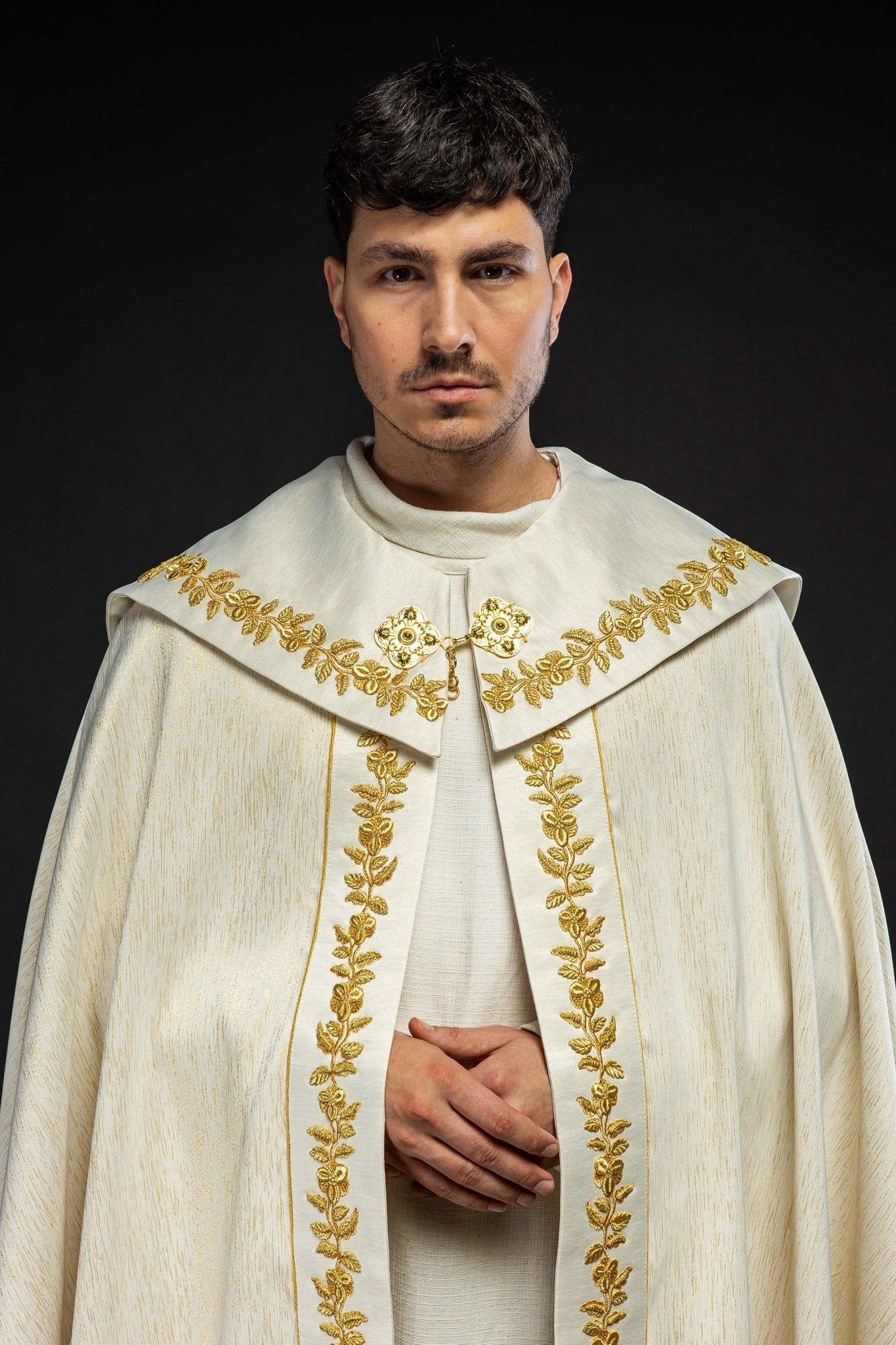 Ecru Marian Embroidered Cope KKP/158/05/86 145cm - HAFTINAUSA.COM