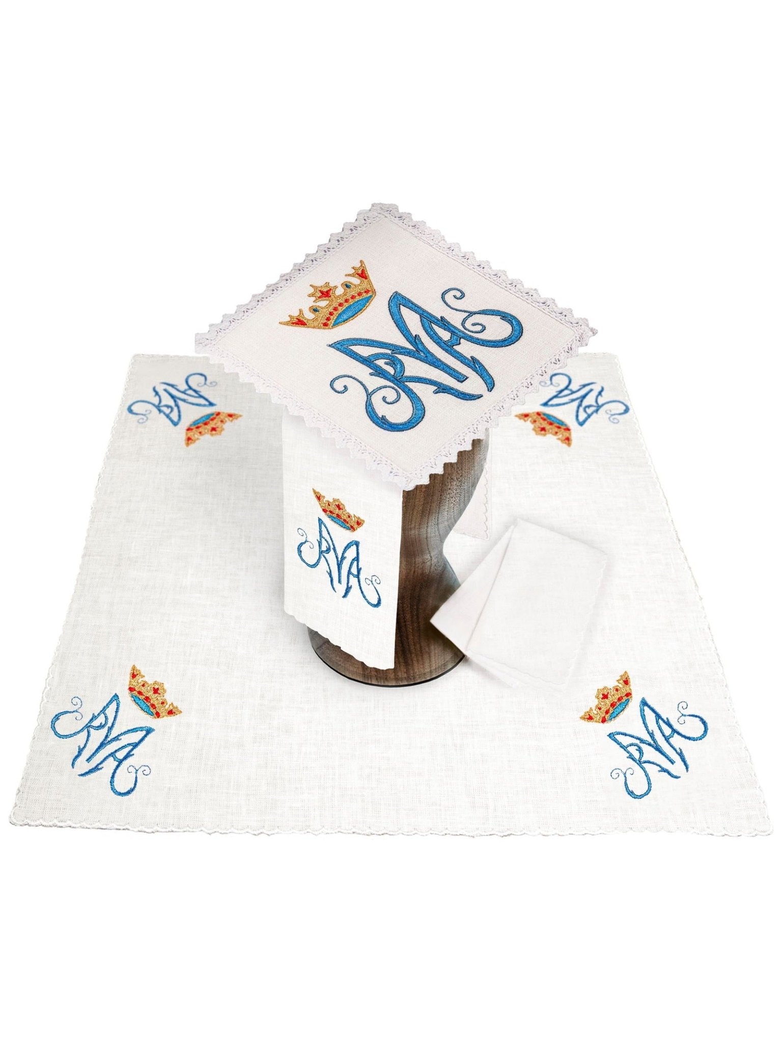 Embroidered Chalice Linens with Mary Symbol KKL/003/C1 - HAFTINAUSA.COM