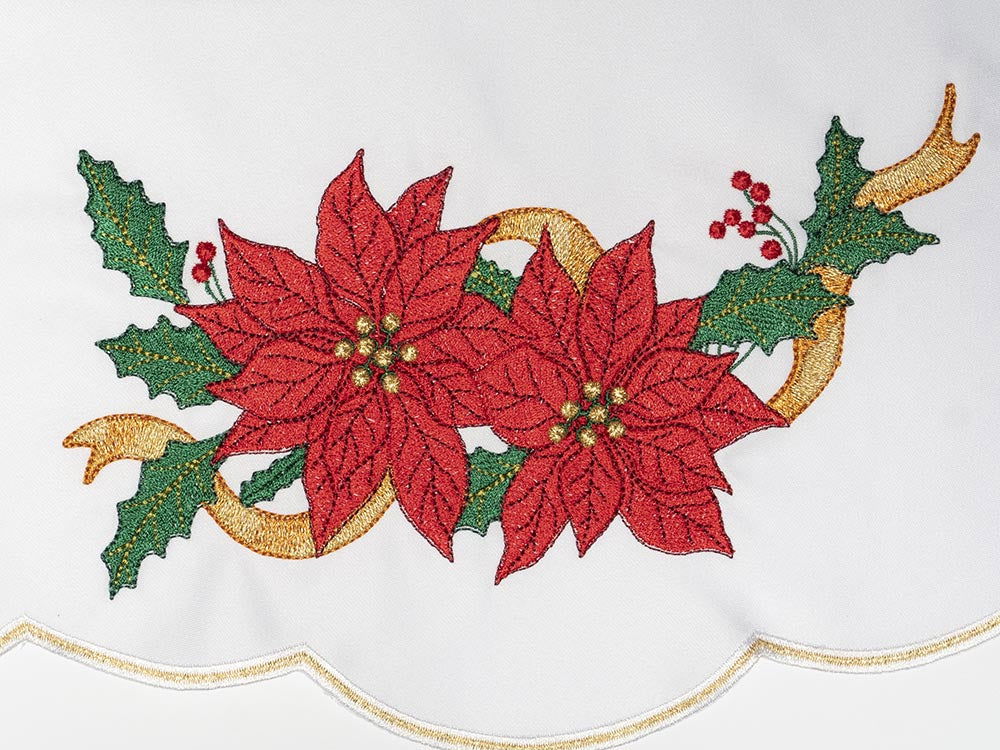 Embroidered Christmas altar cloth KOO/096 150*300 BIAŁY (obszywany) - HAFTINAUSA.COM