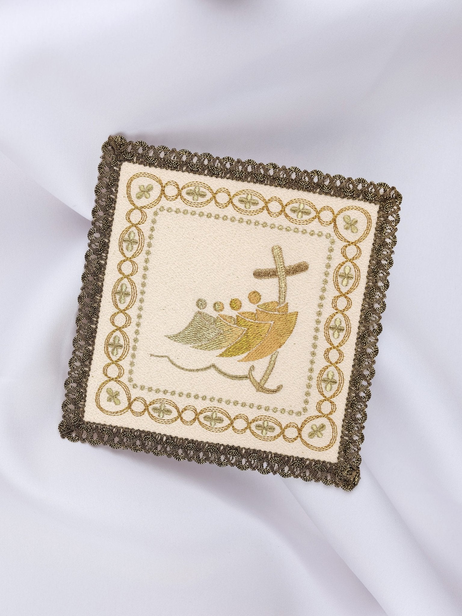 Embroidered Pall Jubilee Rome 2025 JR/016/05/85 18*18 ECRU - HAFTINAUSA.COM