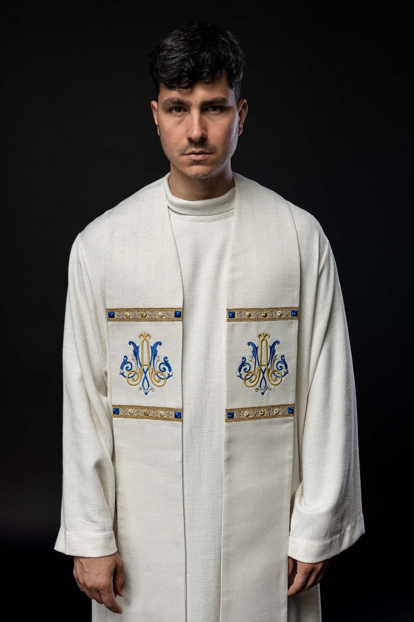 Embroidered Stole with Marian Symbol S - 2074 - 05 - 71 - HAFTINAUSA.COM