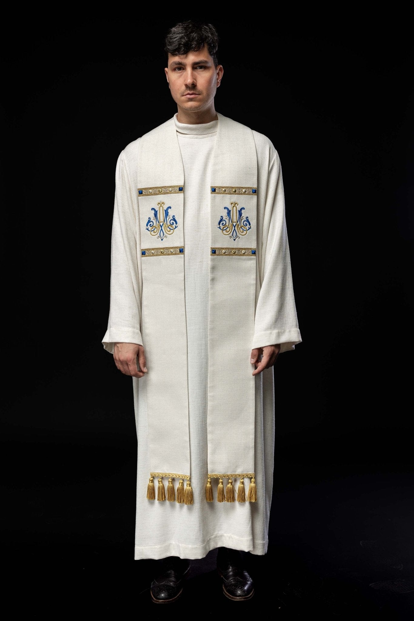 Embroidered Stole with Marian Symbol S - 2074 - 05 - 71 - HAFTINAUSA.COM