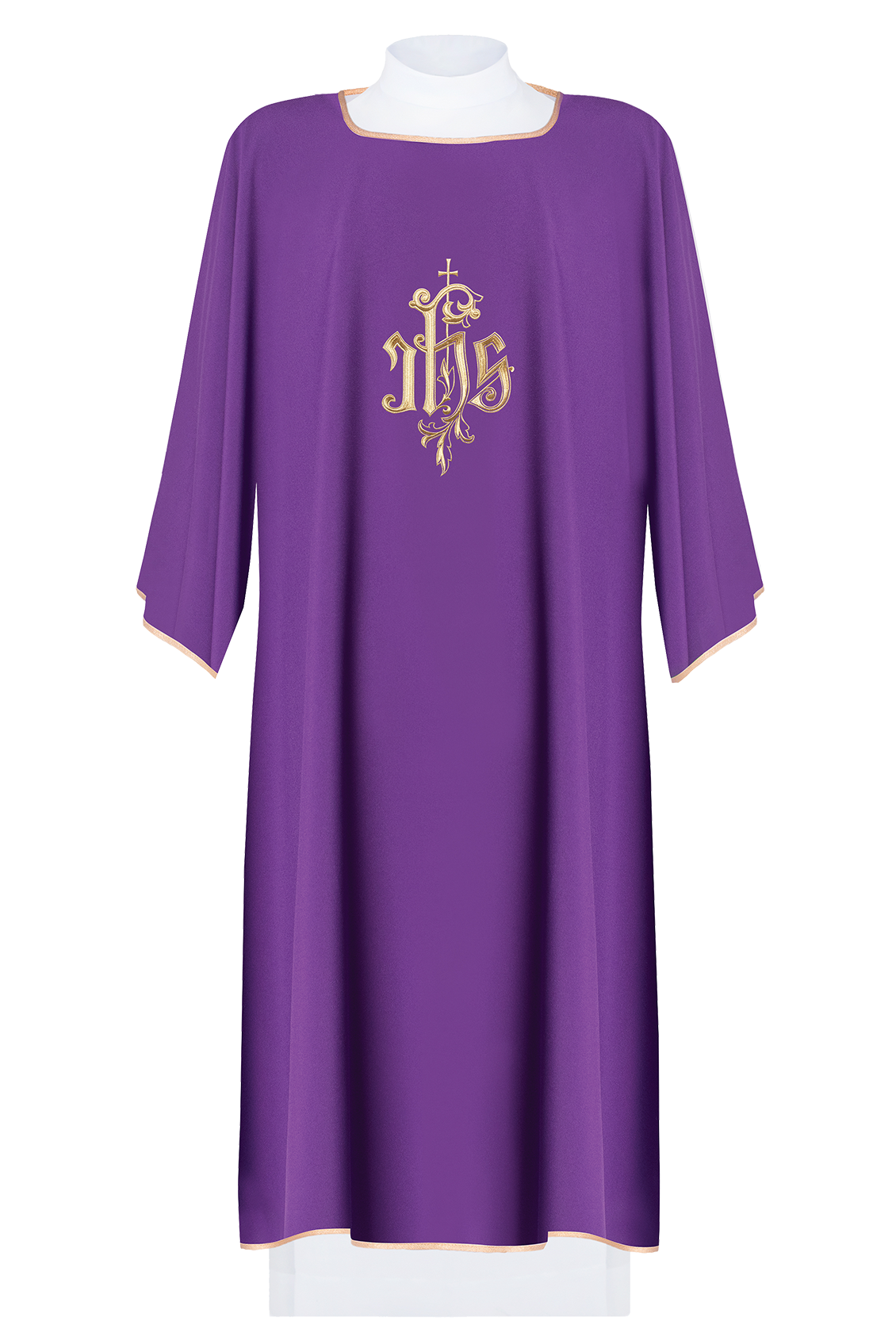 Embroidered dalmatic chasuble with IHS