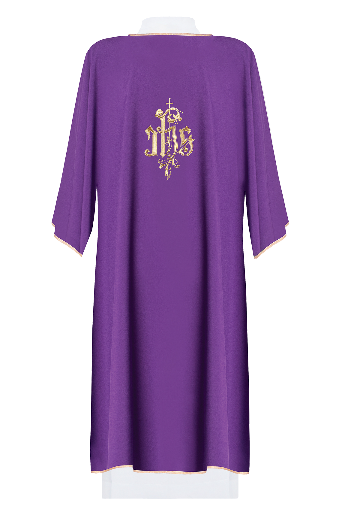 Embroidered dalmatic chasuble with IHS