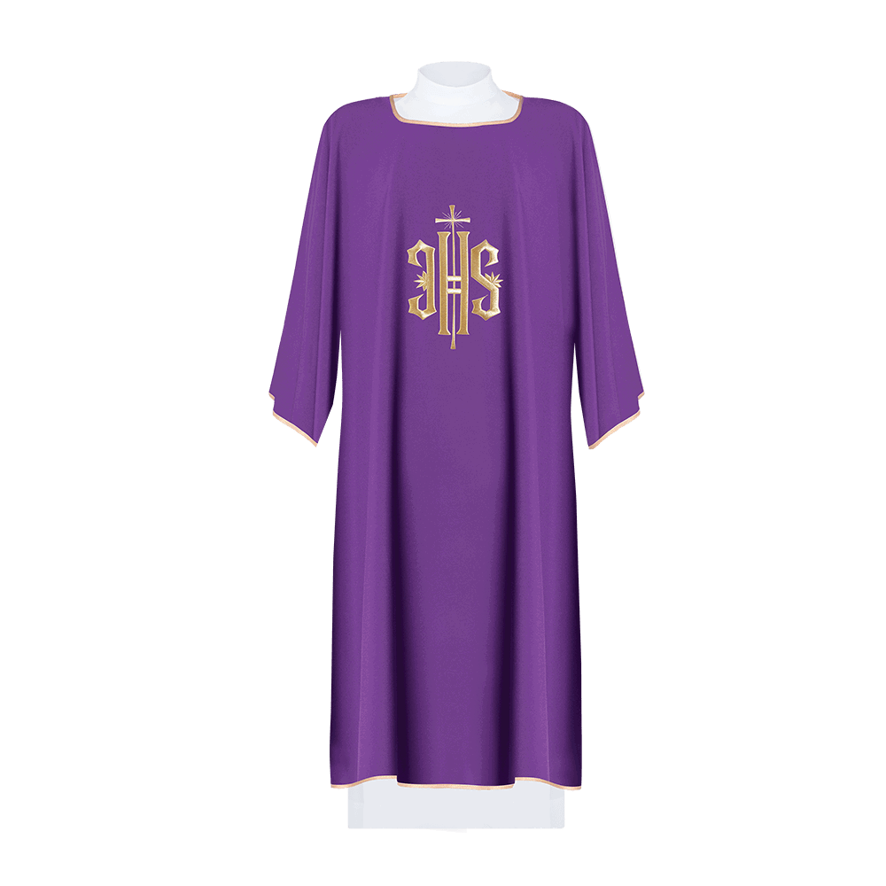 Purple Dalmatic with Embroidered Gold IHS