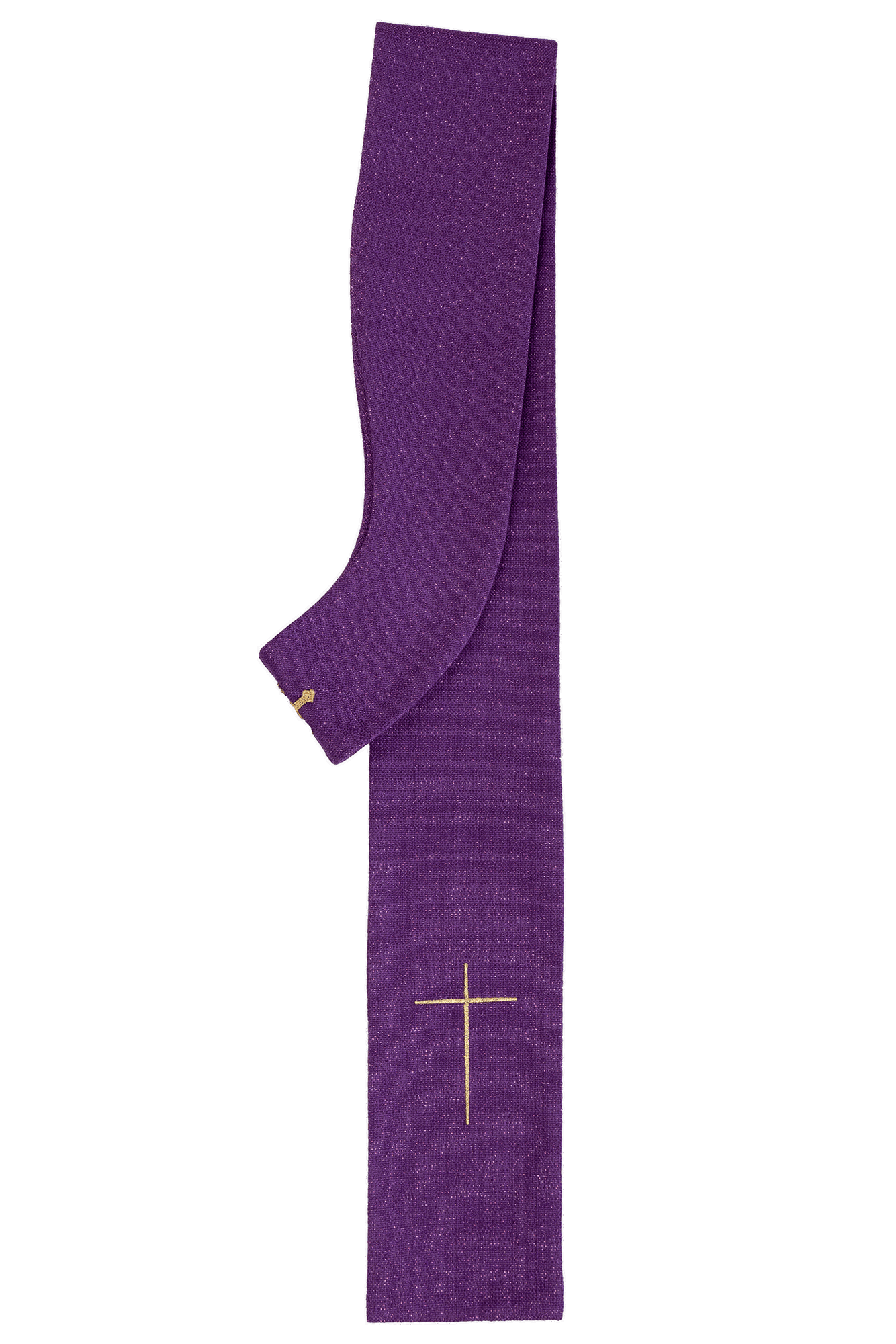 Shiny, richly embroidered purple chasuble