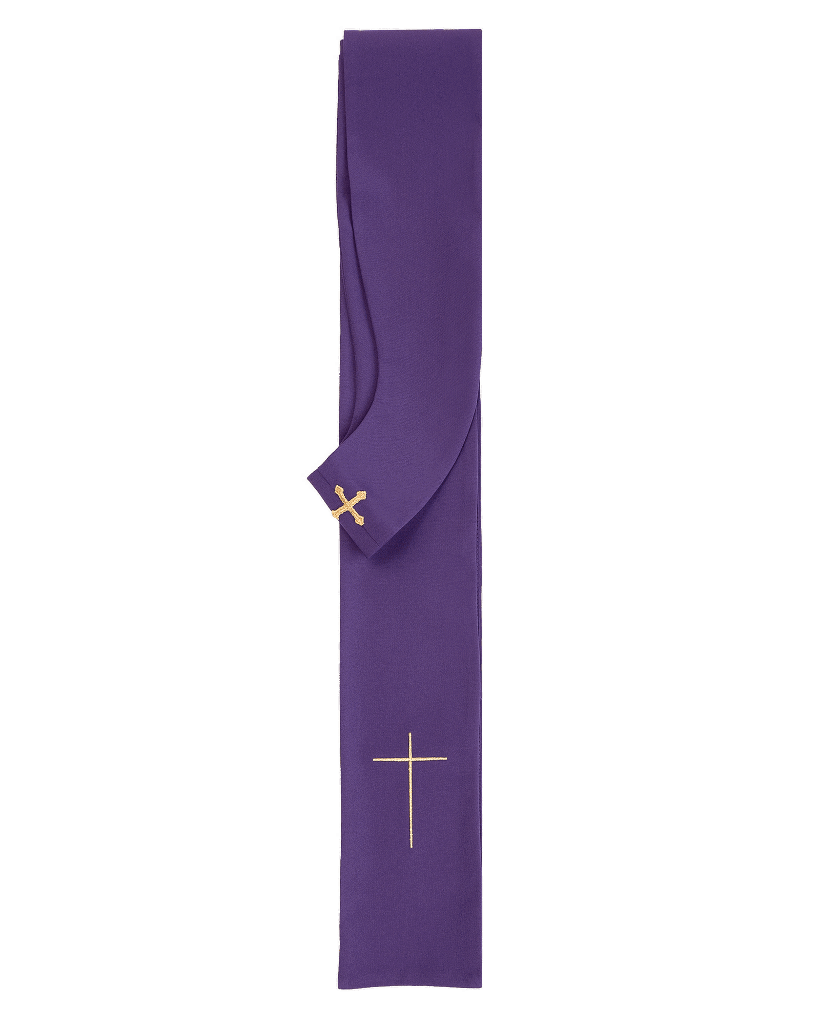 Purple chasuble embroidered on light fabric