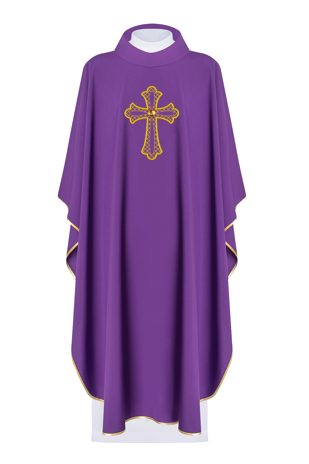 Chasuble embroidered with symbol of the cross Purple